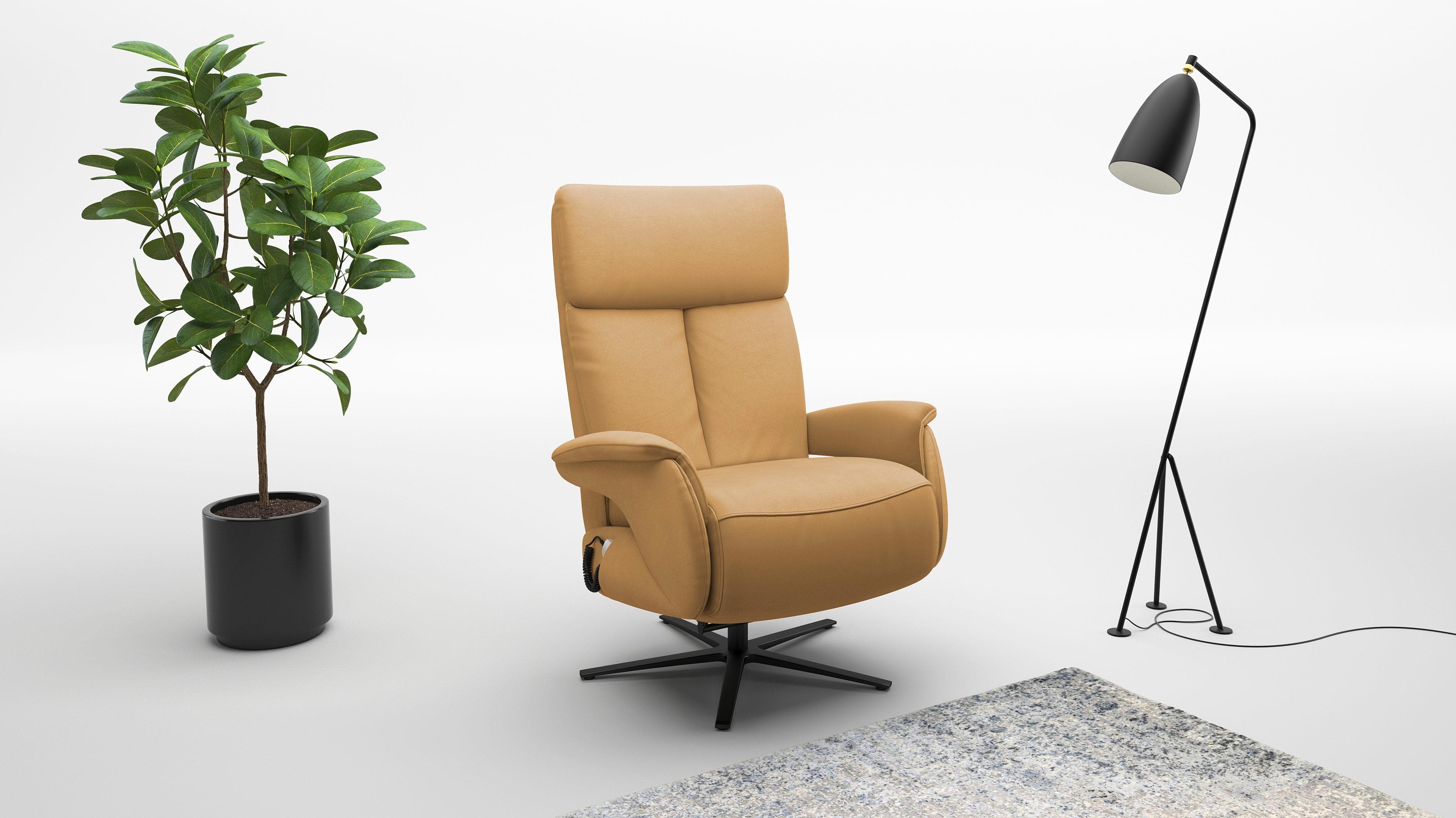Sit & More TV-Sessel Triple Seven Xtra large, bis 200kg belastbar, mit Herz-Waage-Funktion, gelb