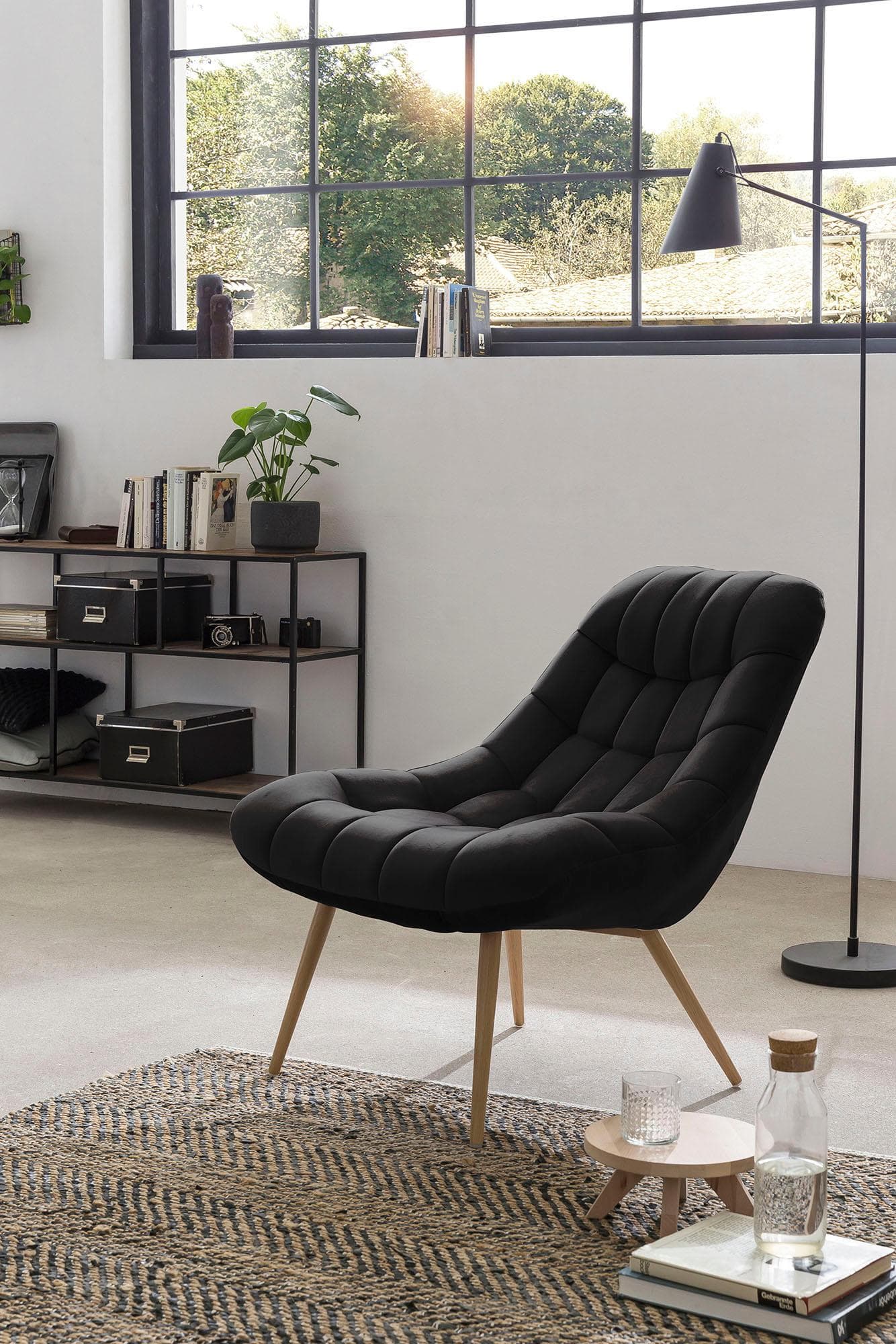 Salesfever Relaxsessel Toulon Braun Schwarz Samt