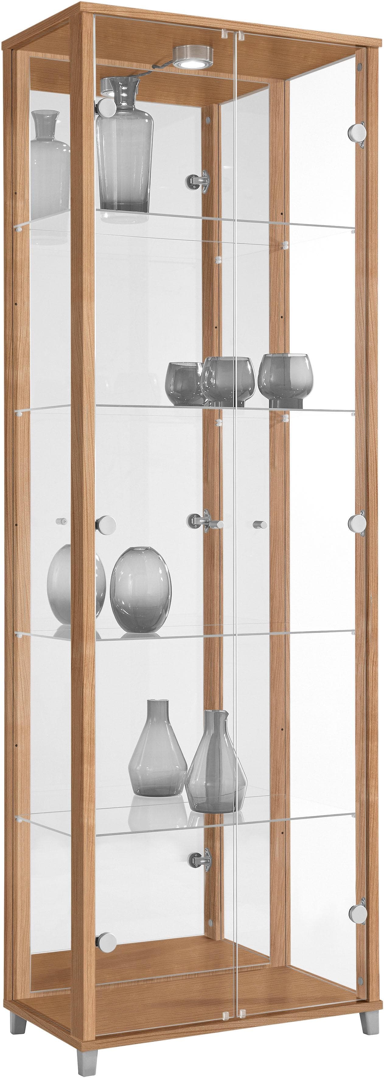 fif Möbel OPTIMA Glasvitrine mit LED-Beleuchtung und verspiegelter Rückwand