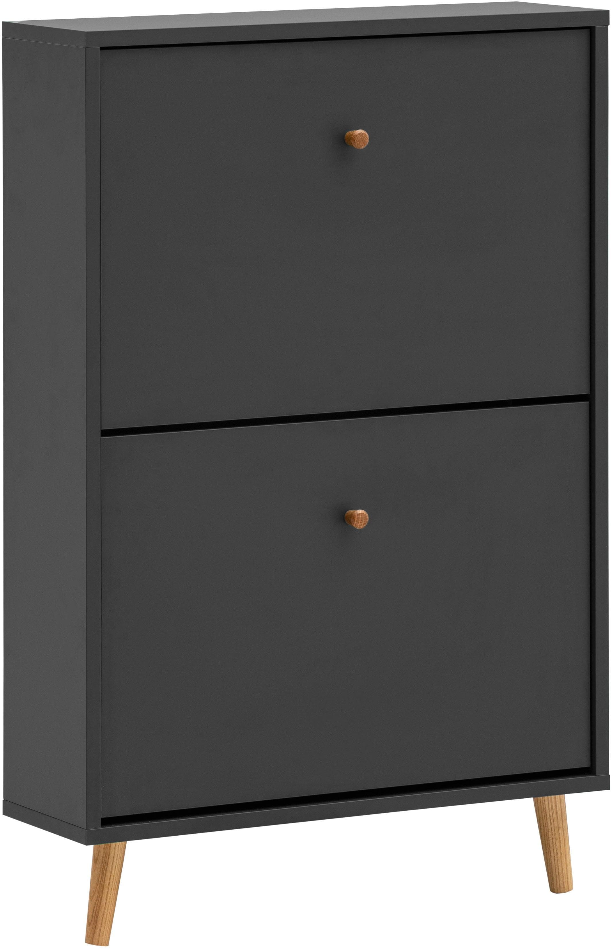 Schuhschrank Schildmeyer Bjarne 59 cm Anthrazit Matt Massivholz