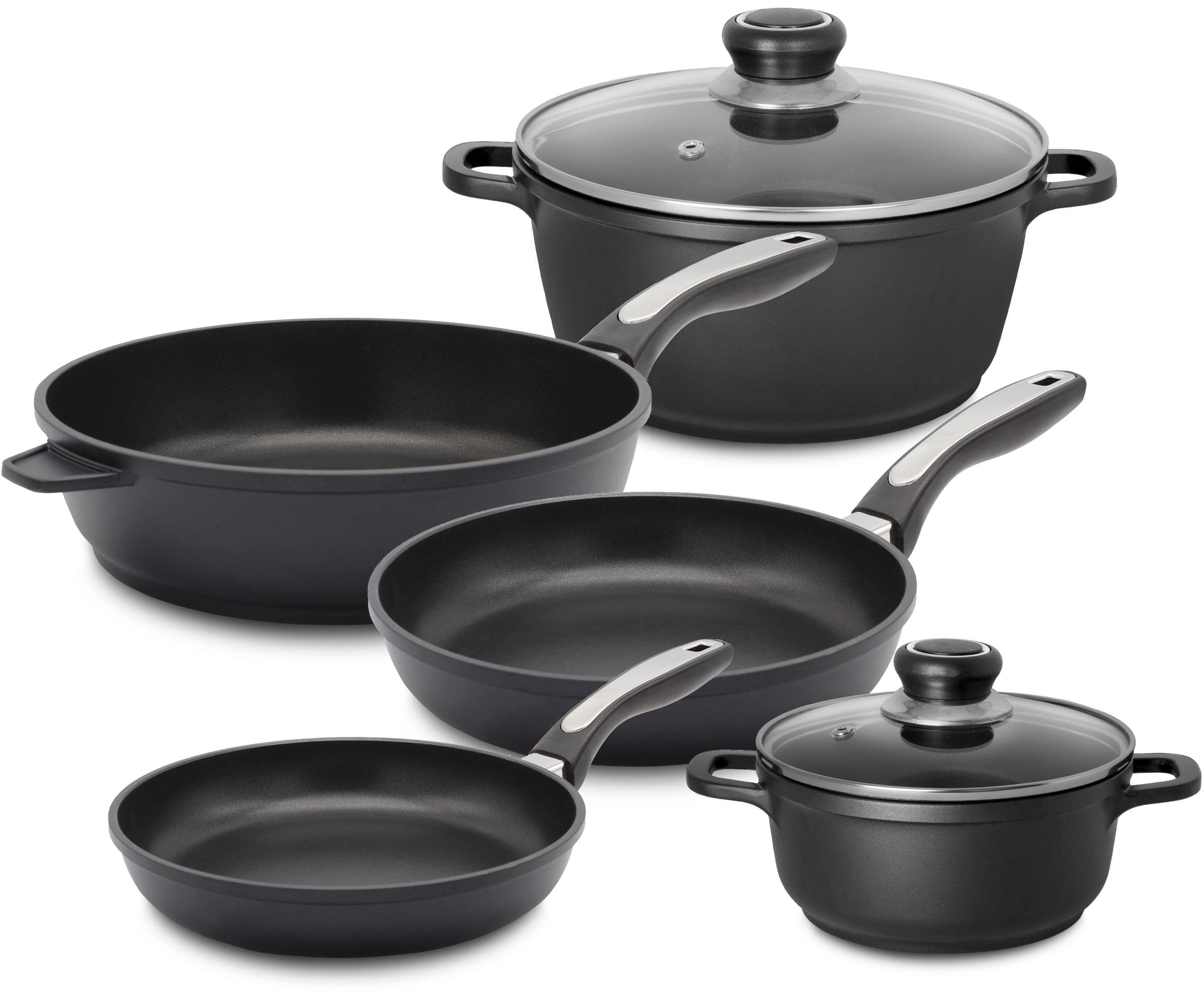 Topf-Set KRÜGER Delta schwarz Aluguss 5-tlg. für Induktion