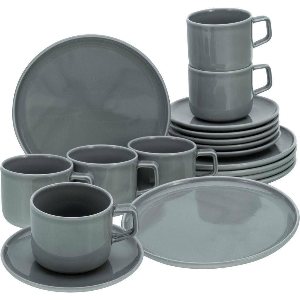 Creatable Kaffeeservice Grau Keramik 18-teilig 250 ml