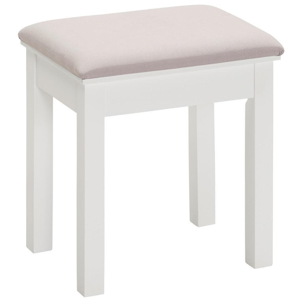 Landscape Hocker Weiß/Grau Massivholz Webstoff