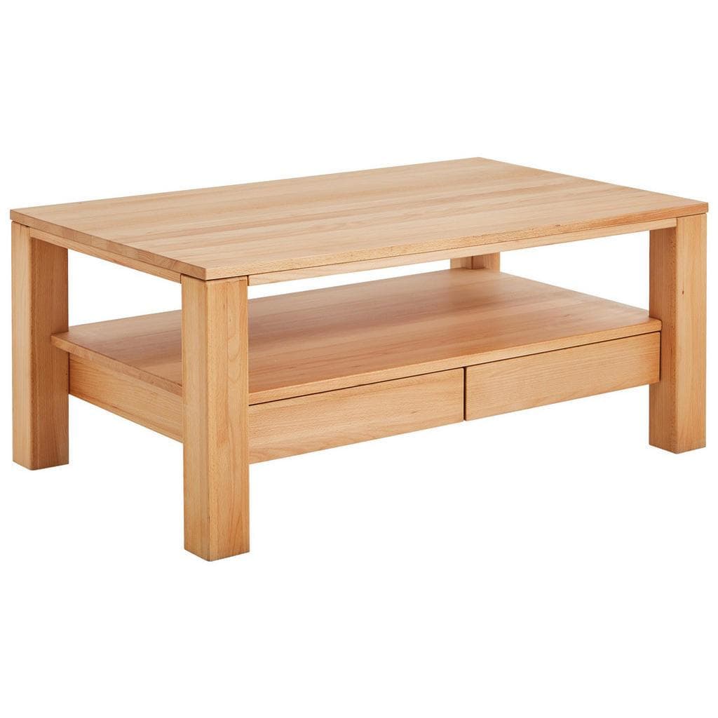 Linea Natura Couchtisch Buche Massiv 2 Schubladen