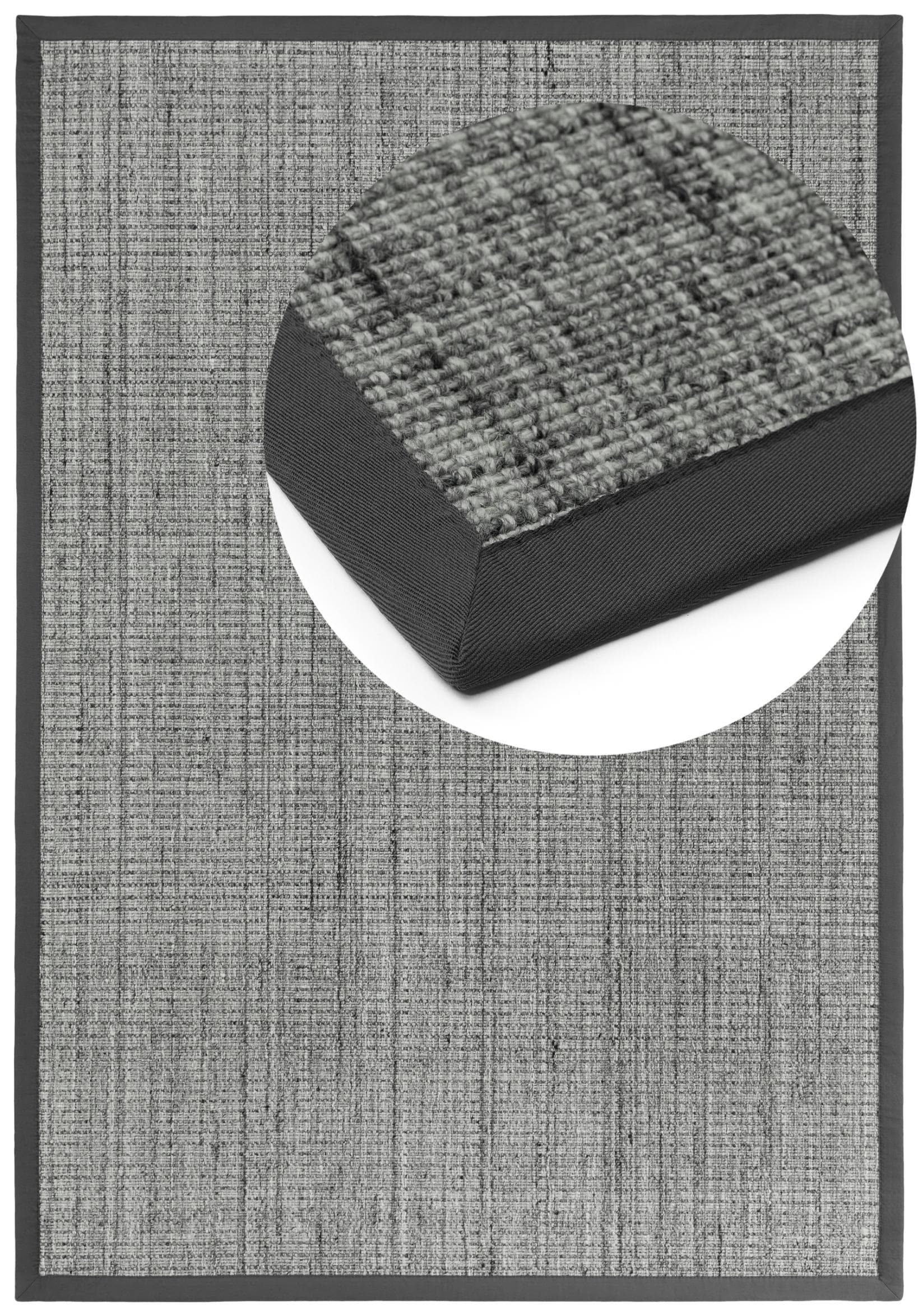 Rustikaler Handgewebter Teppich in Schieferfarben