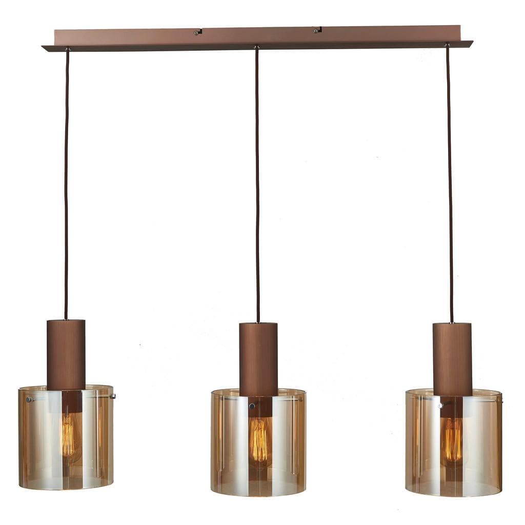 Dieter Knoll Hängeleuchte Bernstein Metall Glas 20x120x90 cm