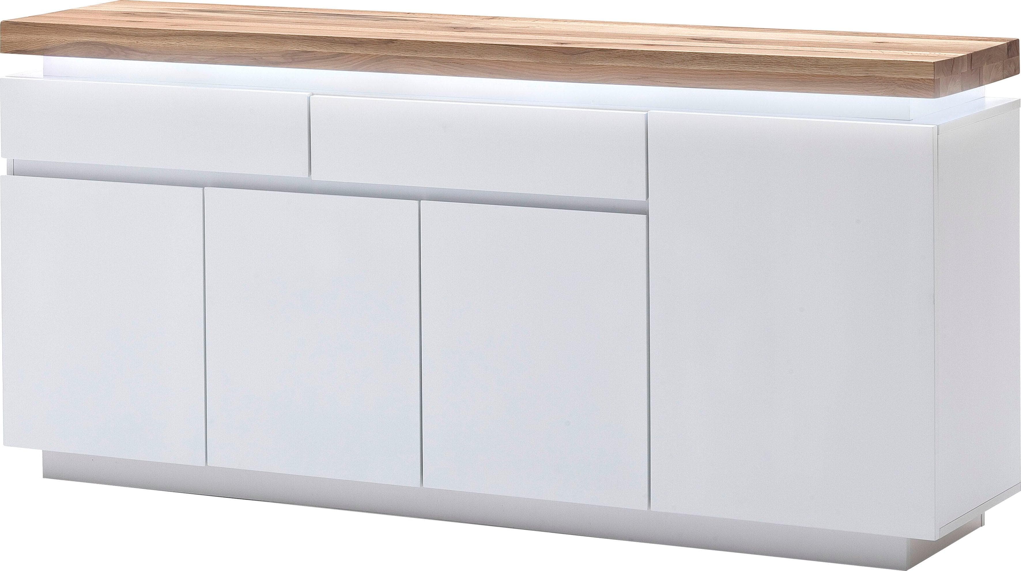 MCA furniture Sideboard Romina Weiß Matt mit LED