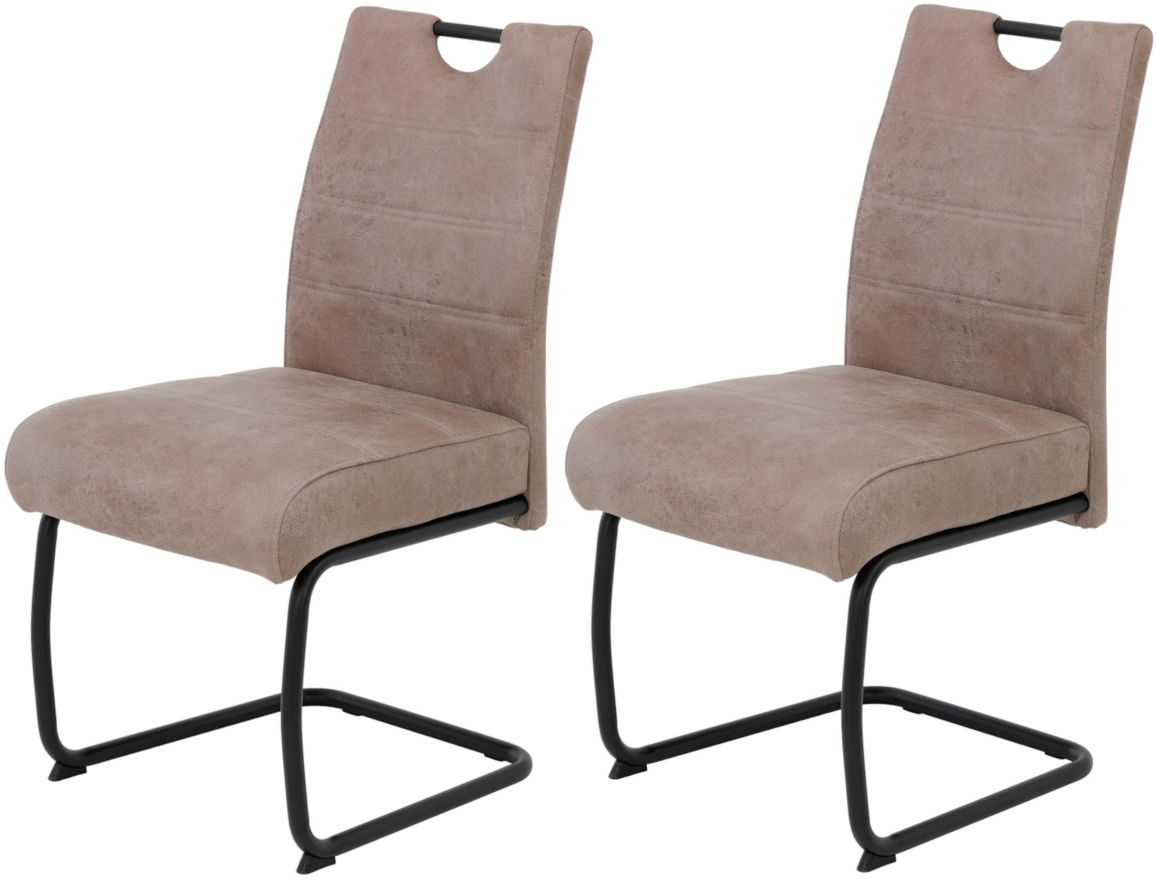 HELA FLORA Freischwinger 2er Set Beige Schwarz Metall