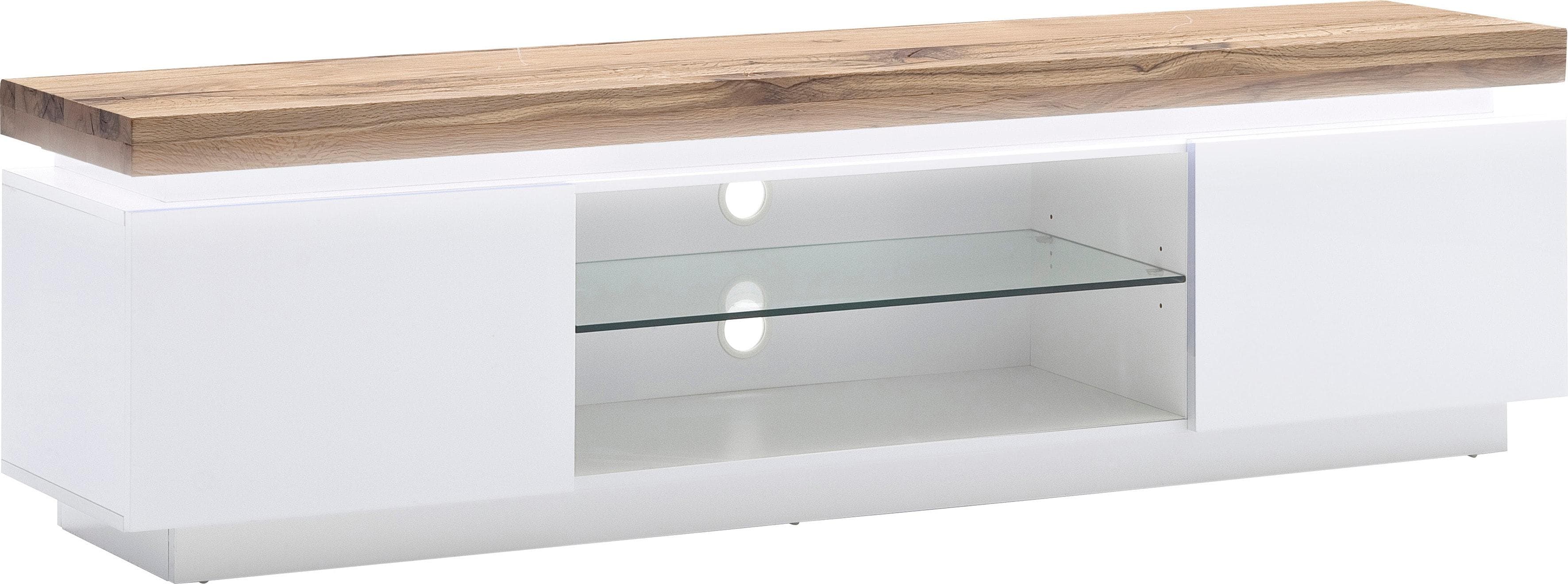 MCA furniture Lowboard Romina weiß mit LED-Beleuchtung dimmbar