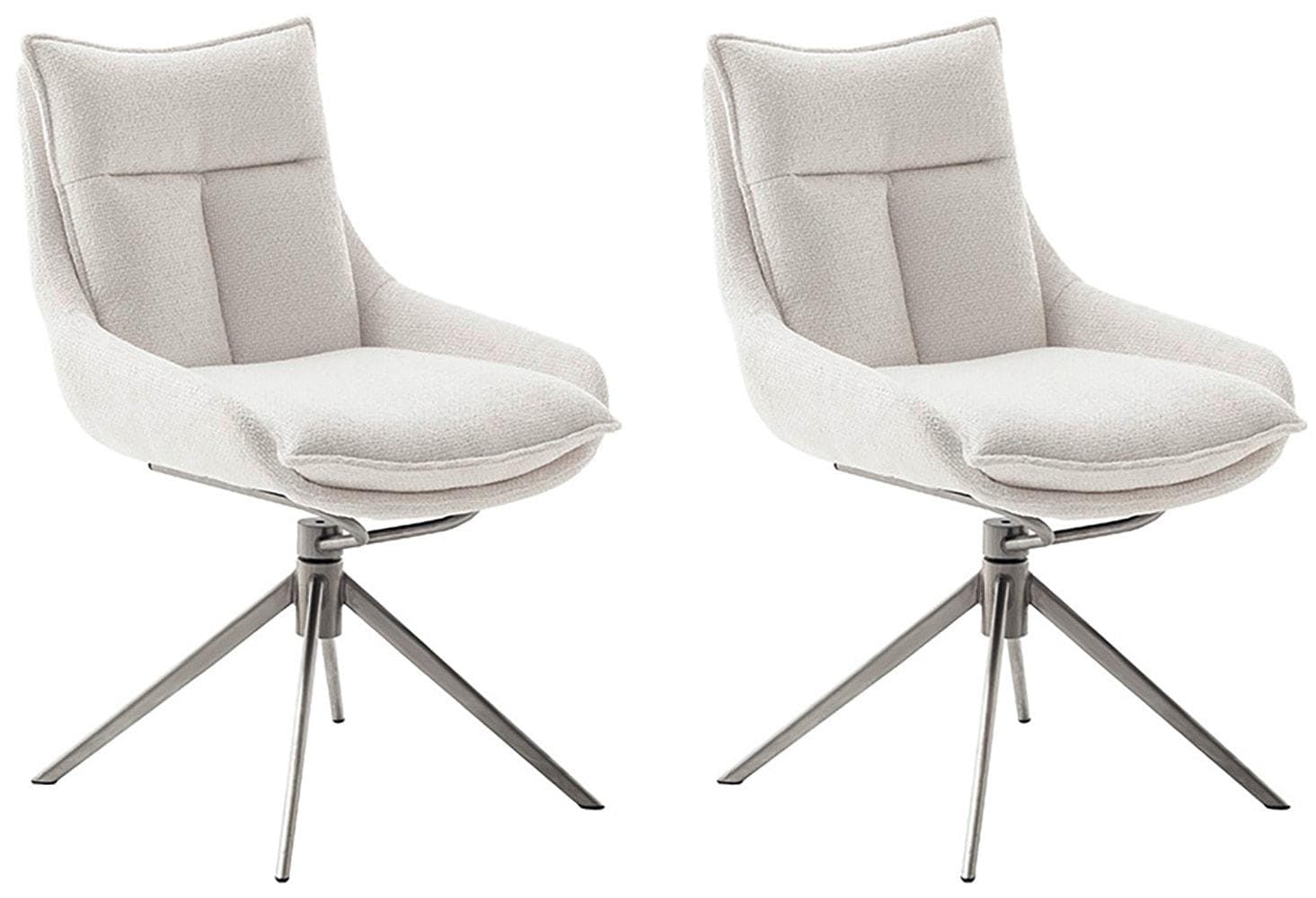 MCA Furniture Esszimmerstuhl PARKER 2er-Set Beige Edelstahl