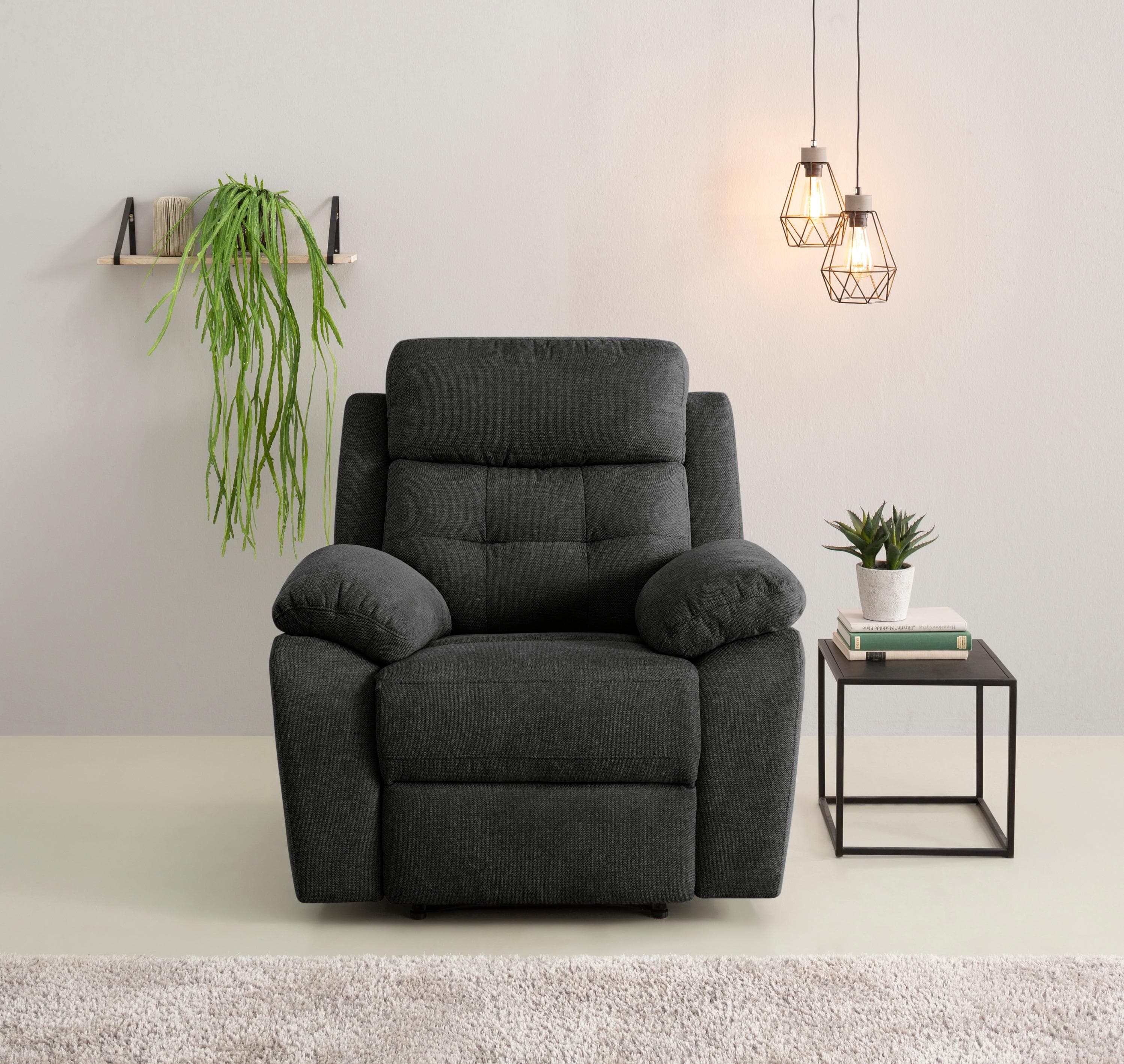 HOME AFFAIRE Relaxsessel Lannilis mit Relaxfunktion Anthrazit