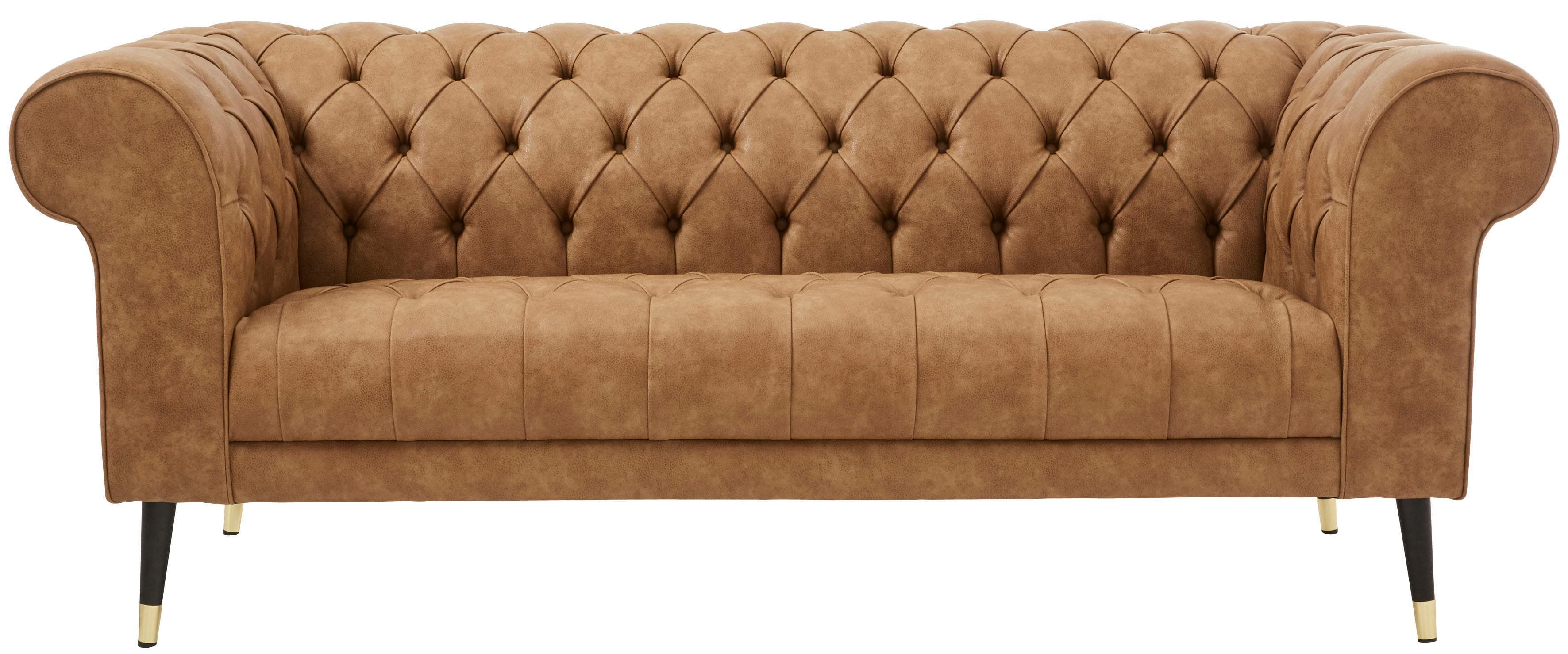 Home Affaire Chesterfield-Sofa Tinnum hellbraun Luxus-Microfaser