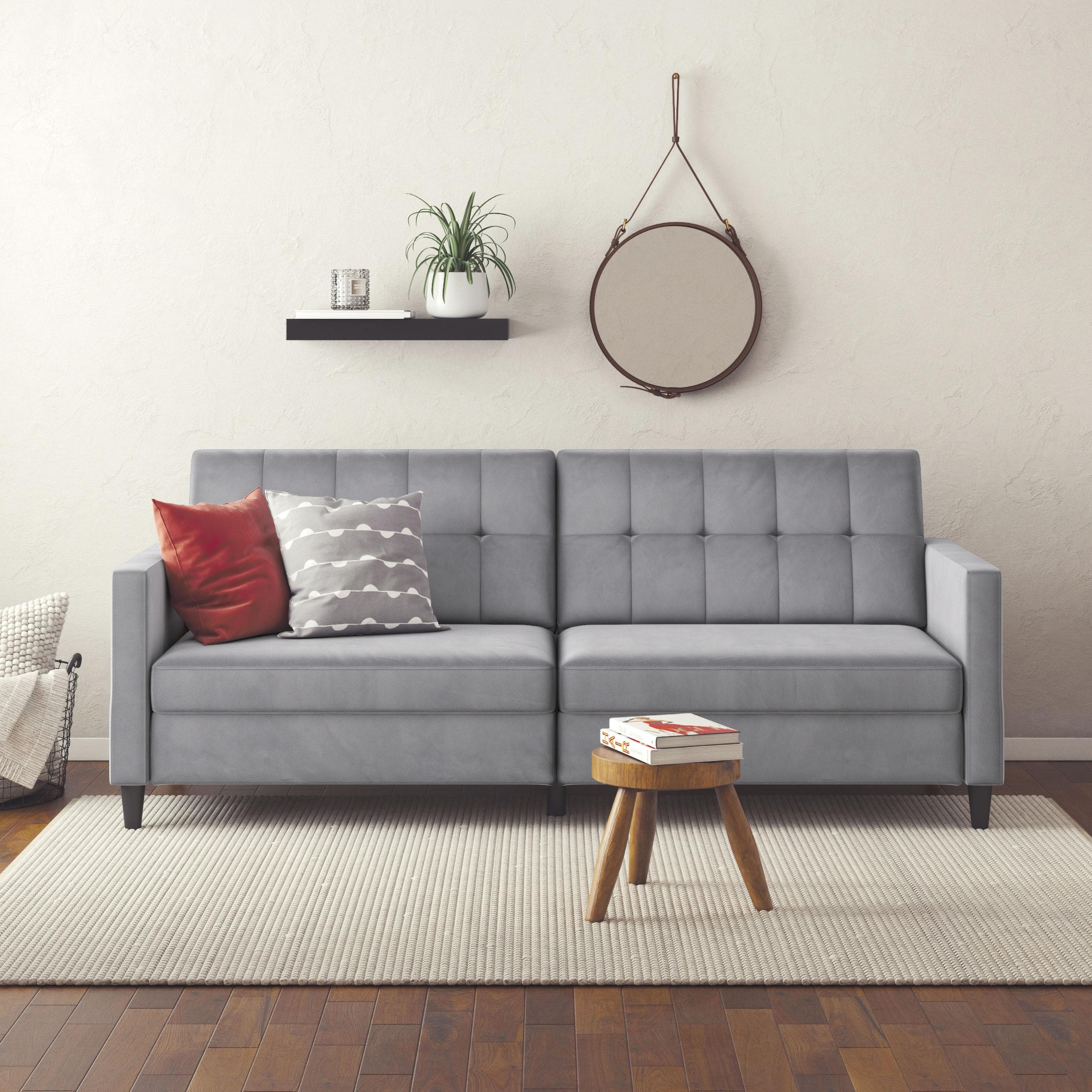DOREL HOME Hartford II 3-Sitzer Sofa Grau mit Bettfunktion