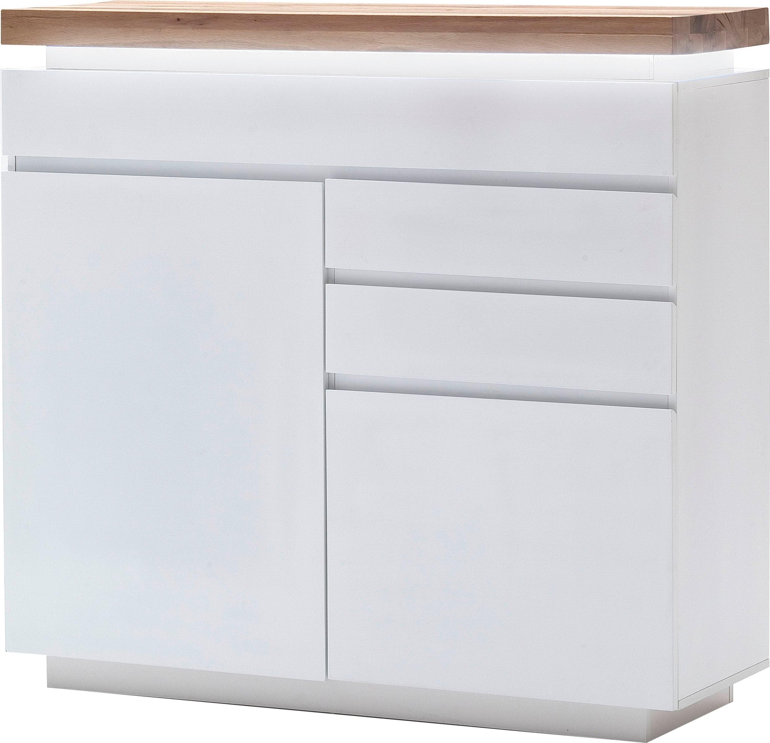 MCA furniture Sideboard Romina Weiß Matt mit LED