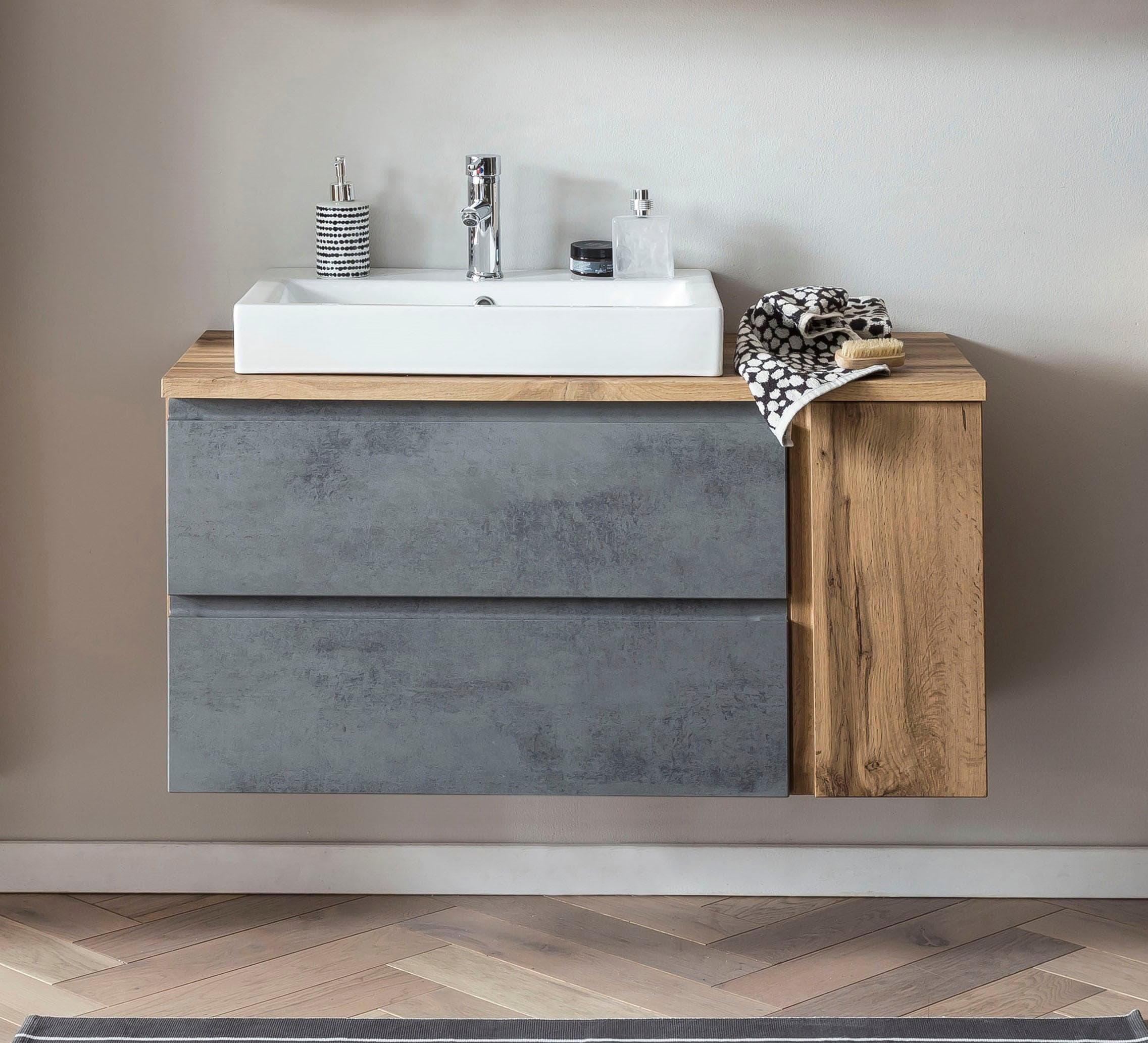 Welltime Waschtisch Sölden Grau Wotaneiche