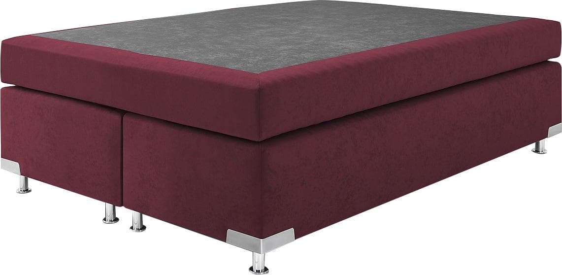 Westfalia Schlafkomfort Boxspringbett Holland Bordeaux-Rot Microvelours