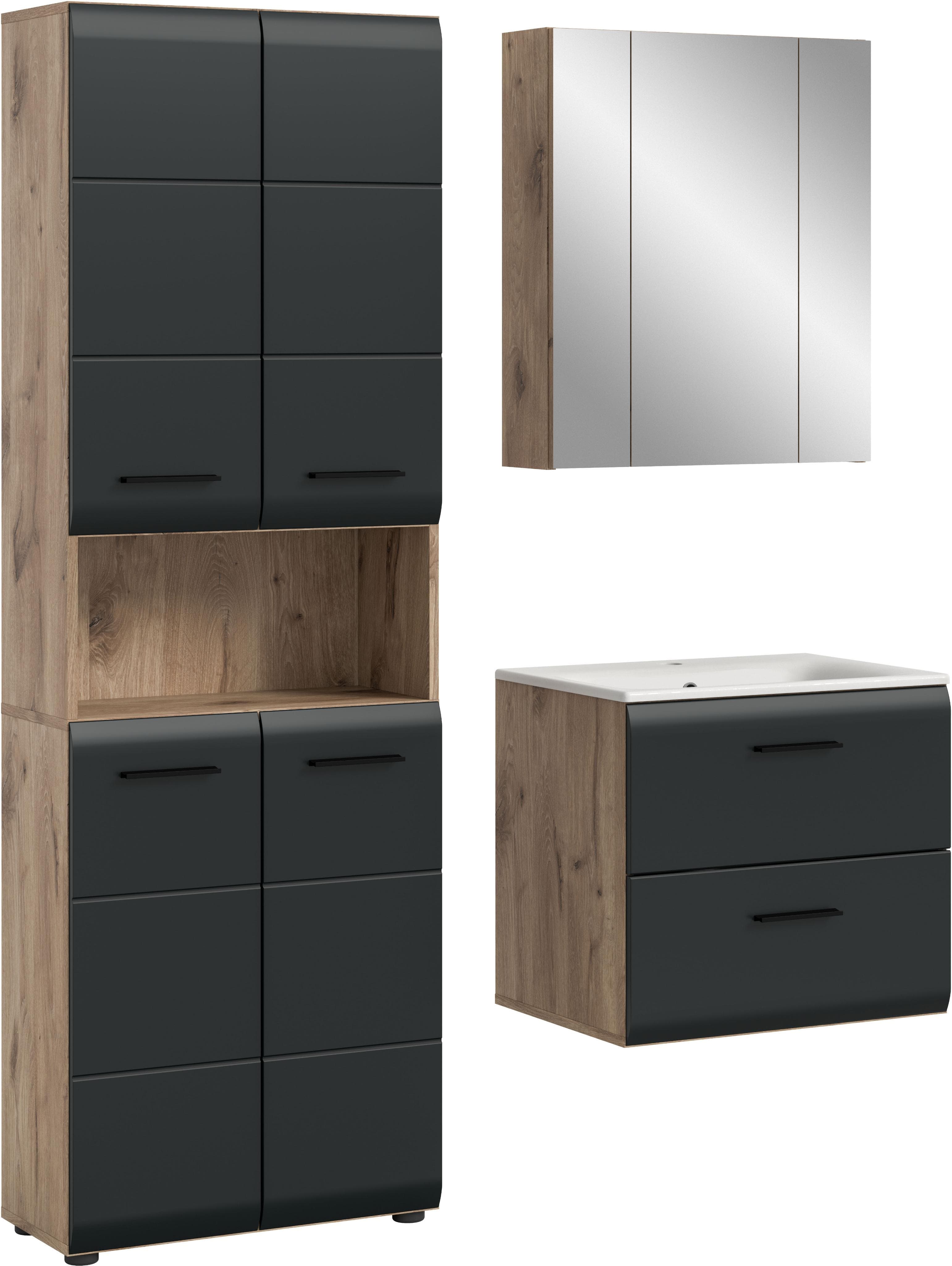 Badezimmer-Set INOSIGN Nox Oak NB Schwarz Matt