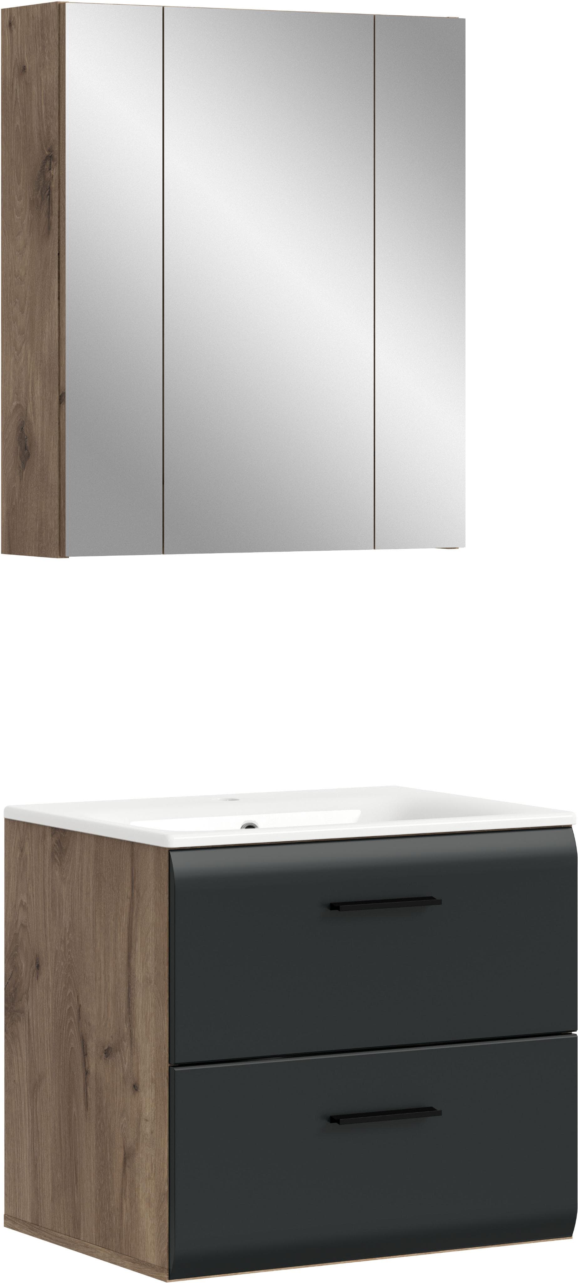 Badezimmer-Set INOSIGN Nox Oak NB Schwarz Matt