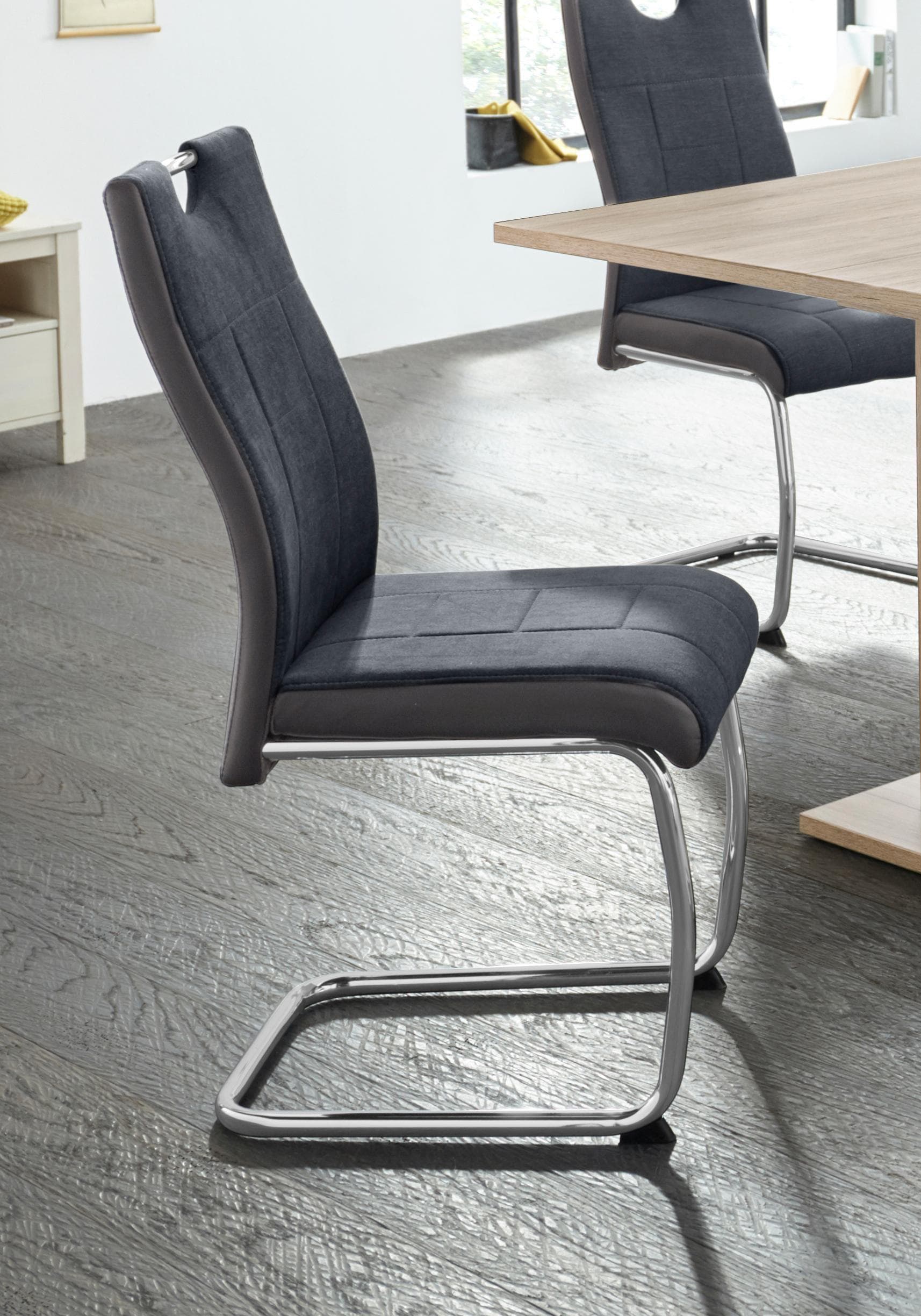 HELA Esszimmerstuhl Alina Schwarz Anthrazit Schwingstuhl