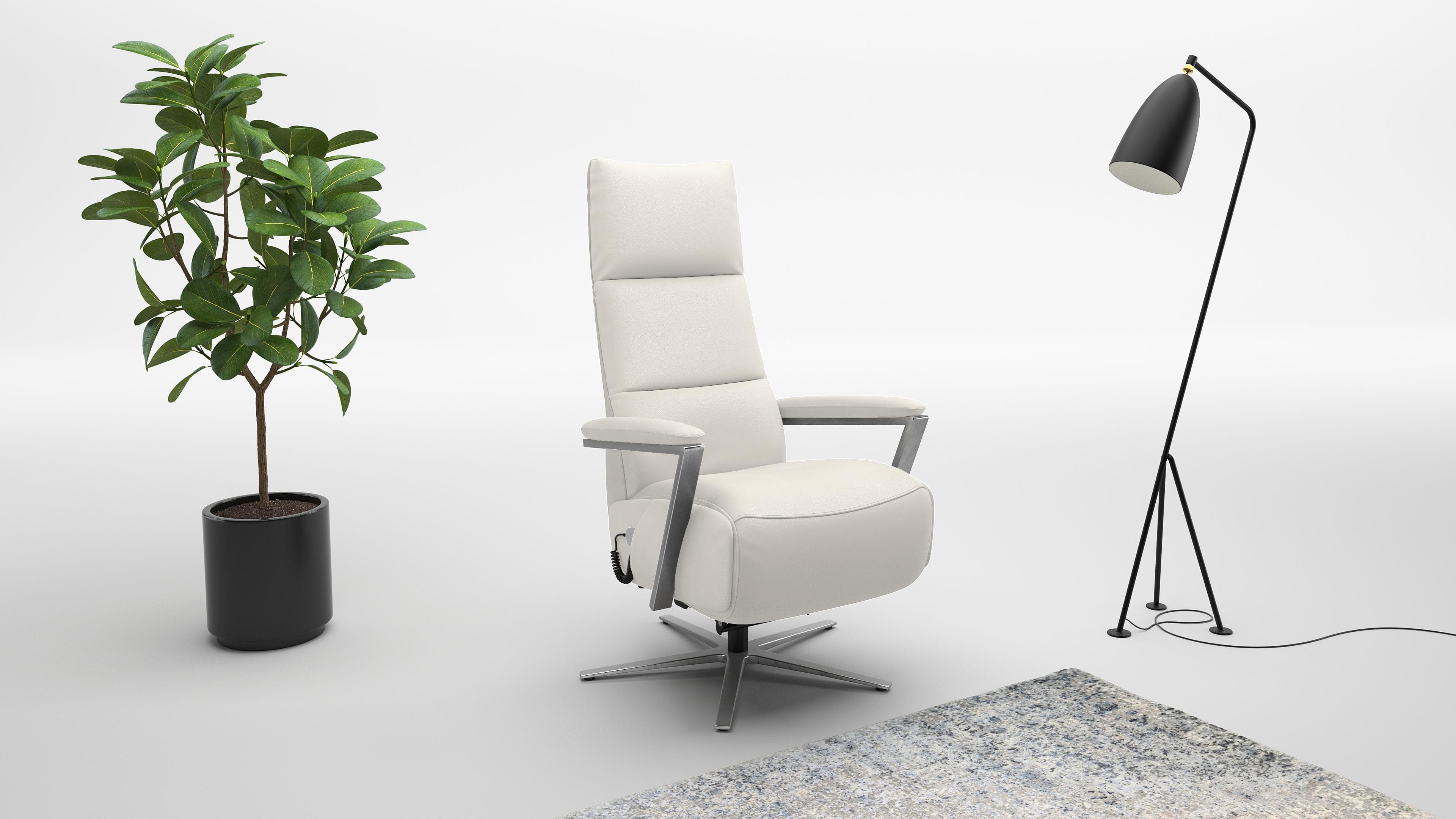 Moderner TV-Sessel in reinweiß