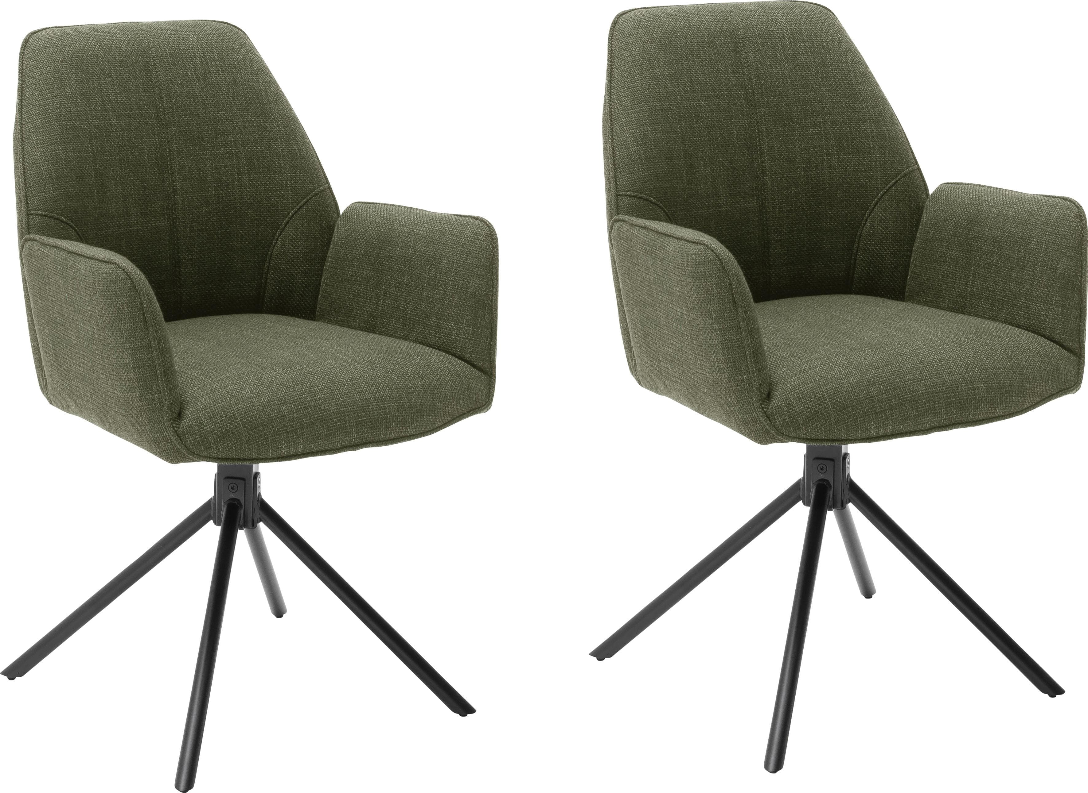 MCA furniture Pemba Bürostuhl 2er-Set Olive Polyester Metall