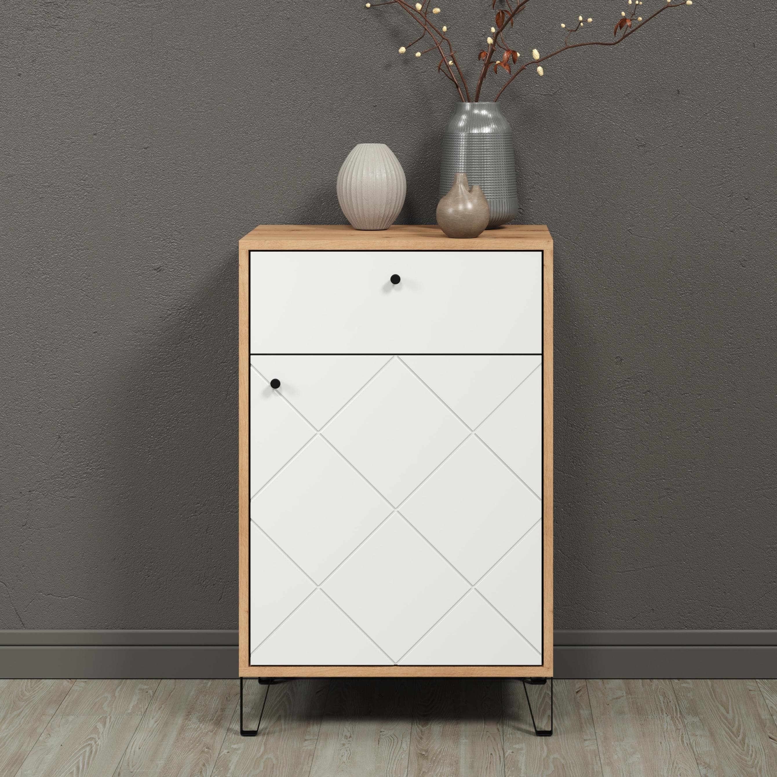 Kommode PLACES OF STYLE "Tarragona" Weiß Eiche Soft-Close