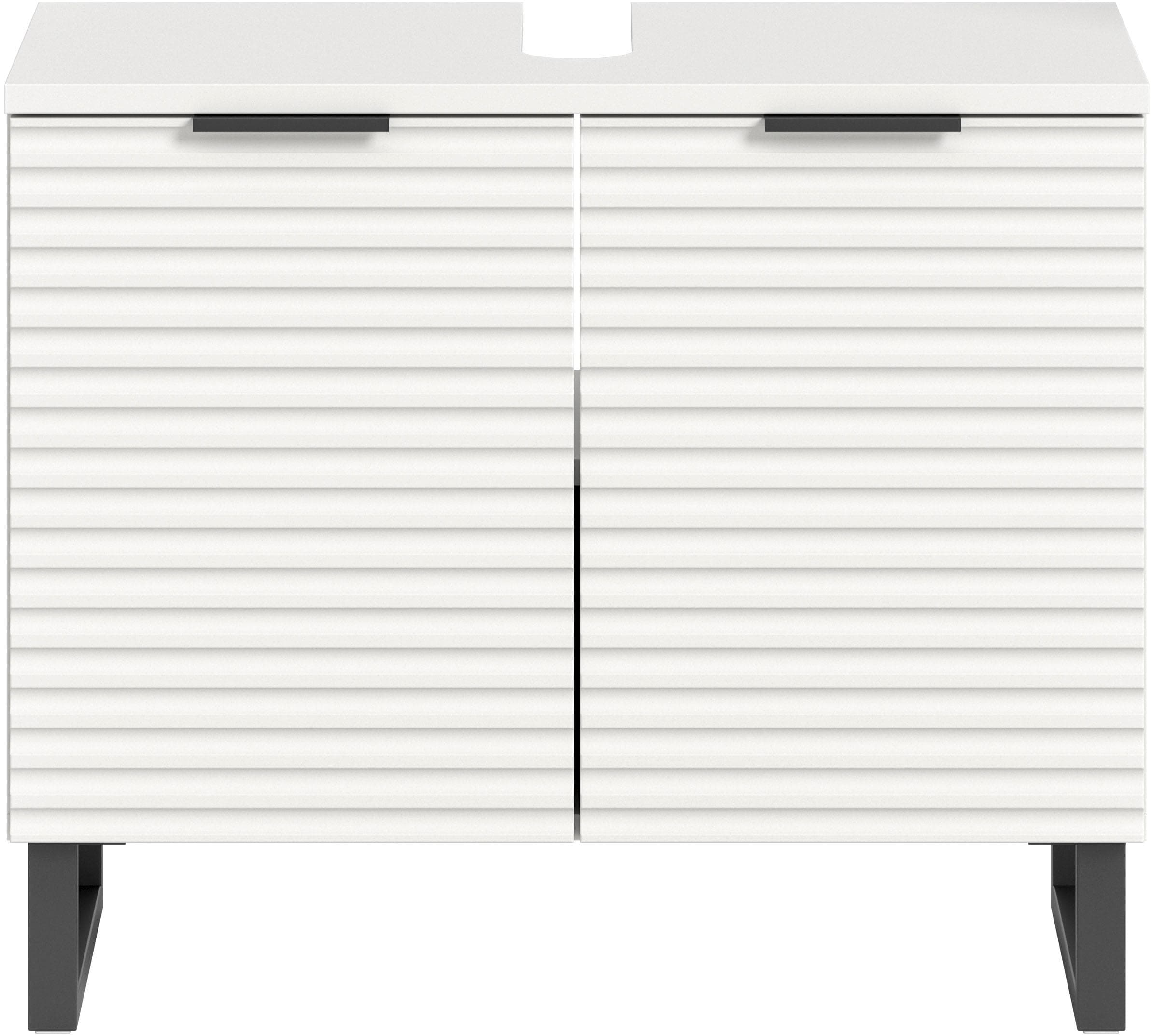 WELLTIME Litica Waschbeckenunterschrank Weiß 70 cm mit Soft-Close