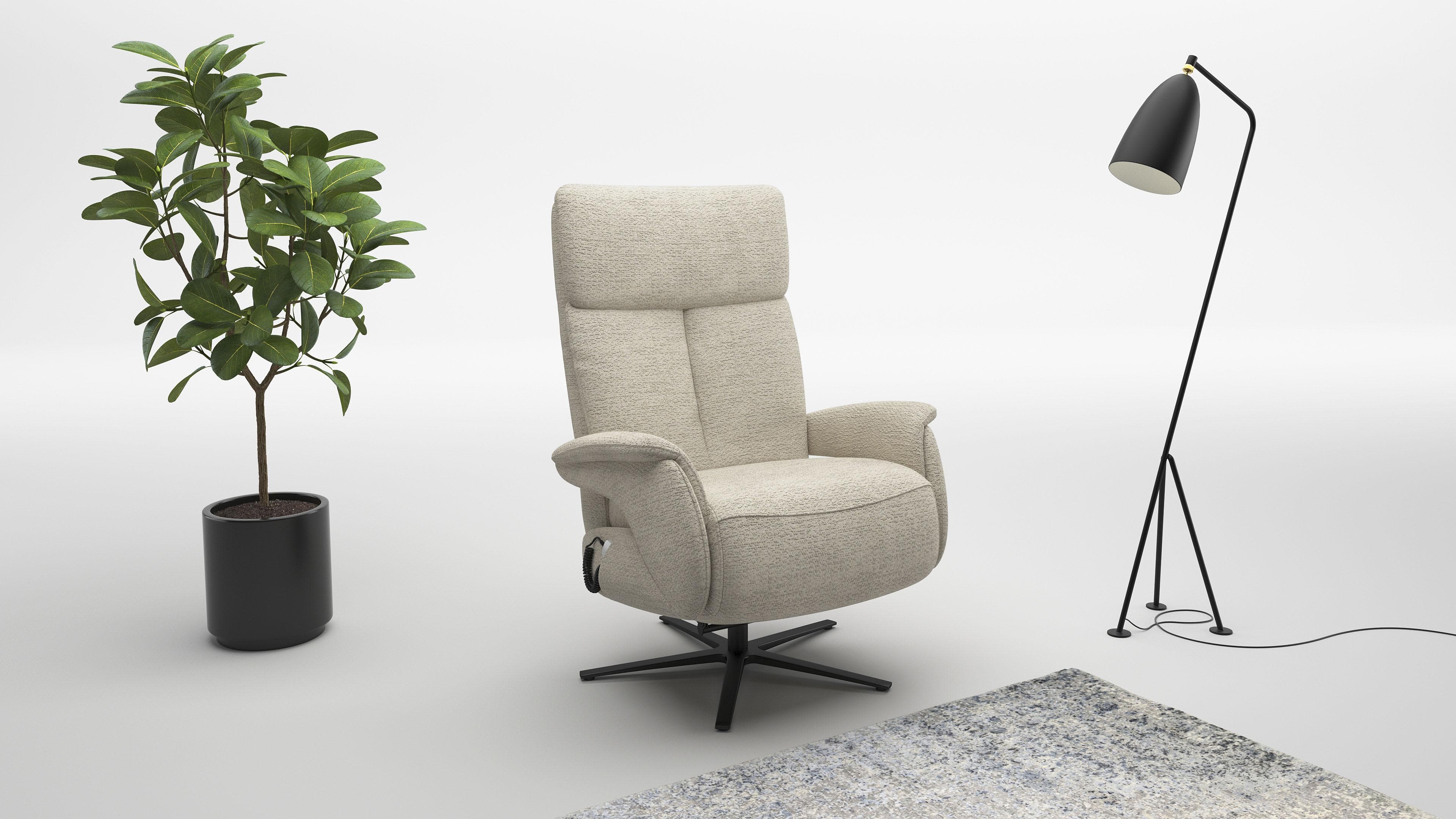 SIT & MORE TV-Sessel Triple Seven Xtra Large Silber Elektrisch Verstellbar