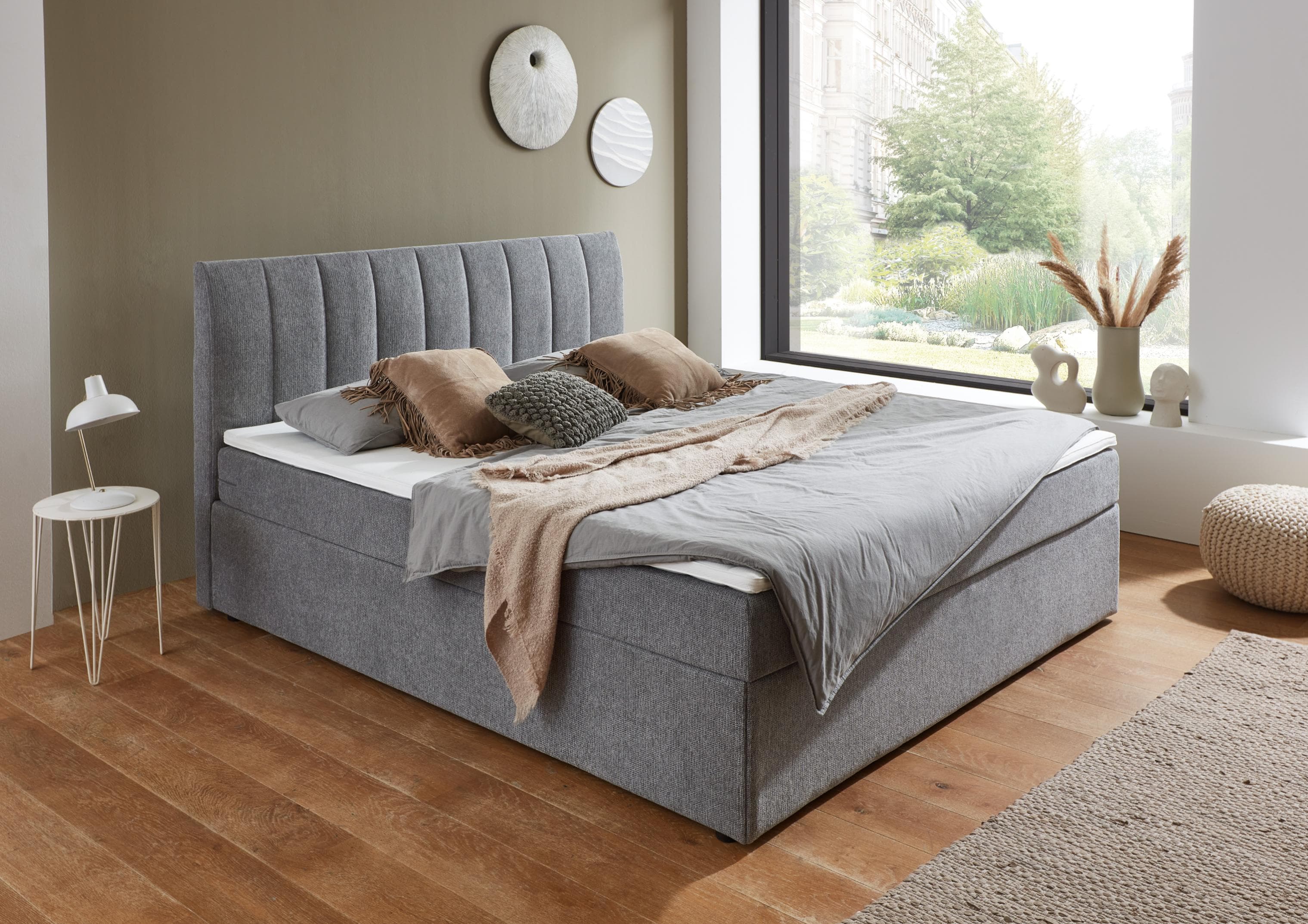 Boxbett Alva Grau mit Matratze und Topper ATLANTIC HOME COLLECTION
