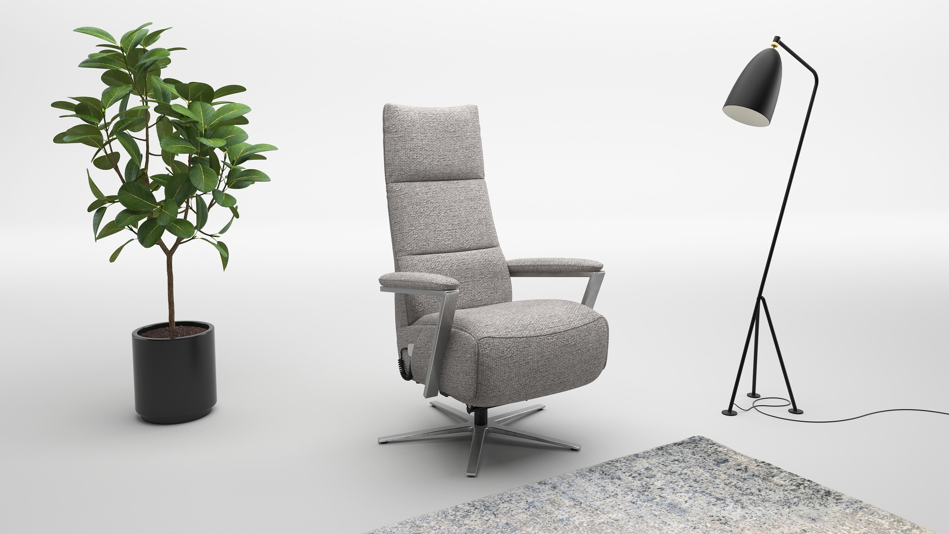 TV-Sessel Sit & More Vario Comfort inkl. Kopfteilverstellung & 360 Drehfunktion Silber