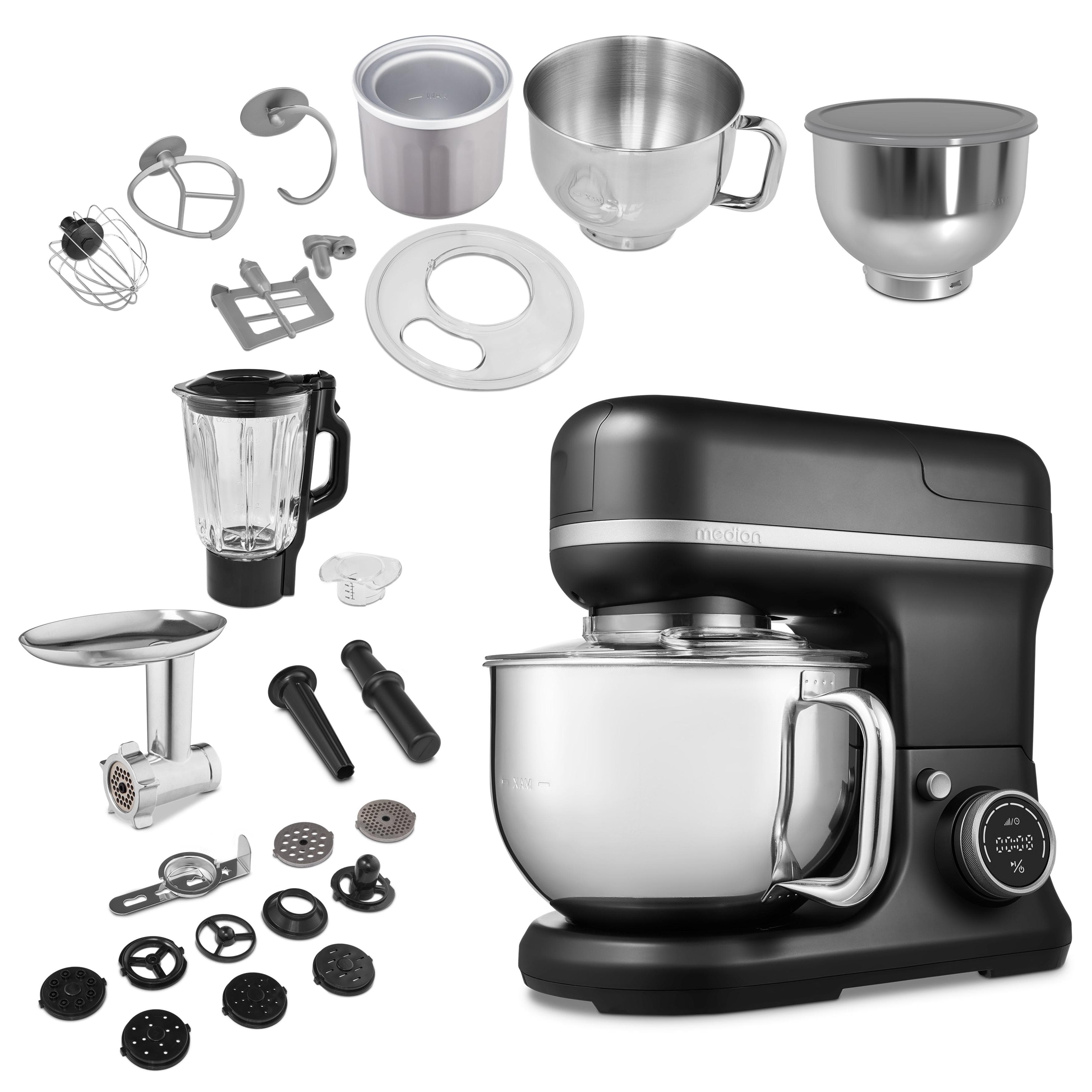 MEDION Küchenmaschine MD 18442 8 Geschwindigkeitsstufen mit Impulsfunktion