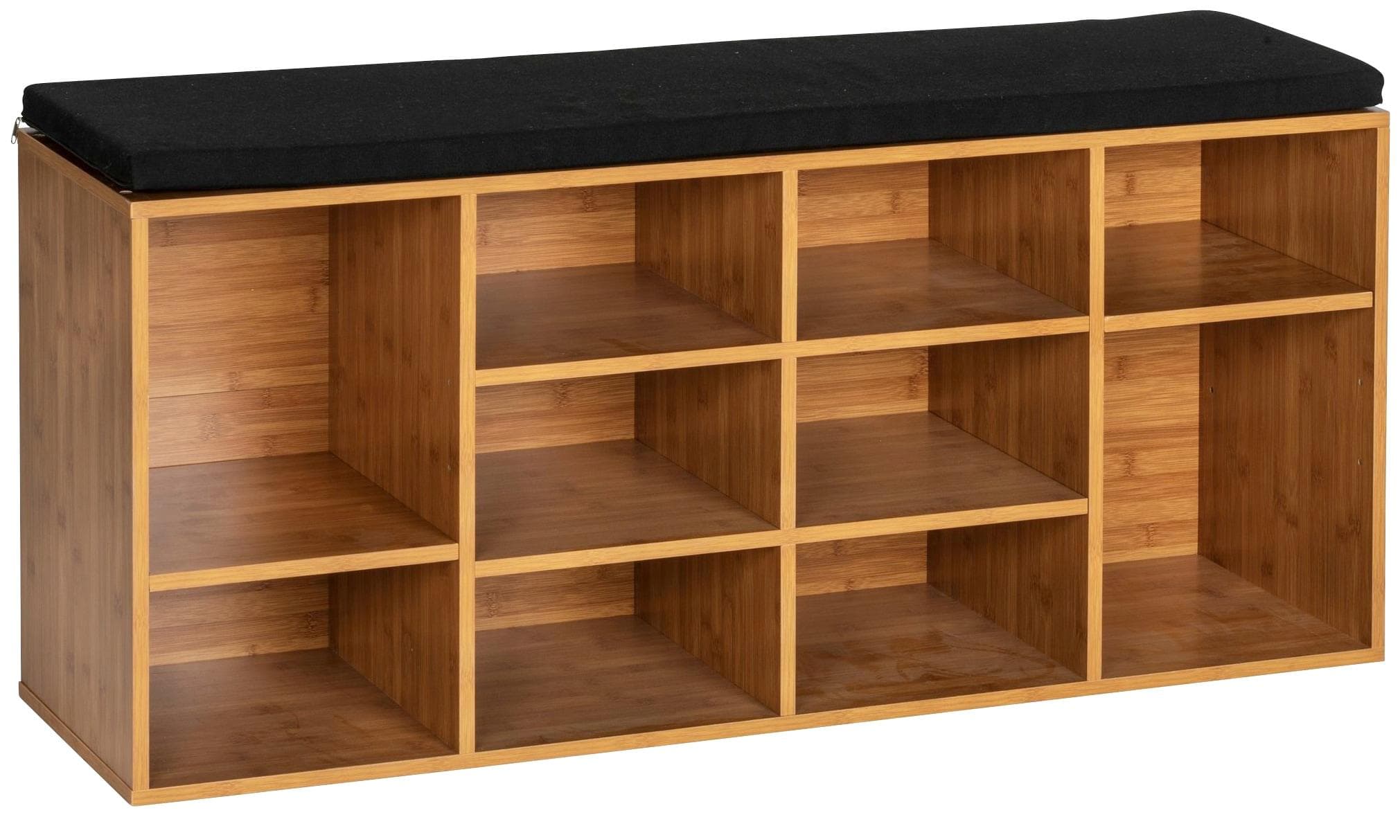 WENKO Schuhbank Loft Braun Schwarz mit Sitzpolster