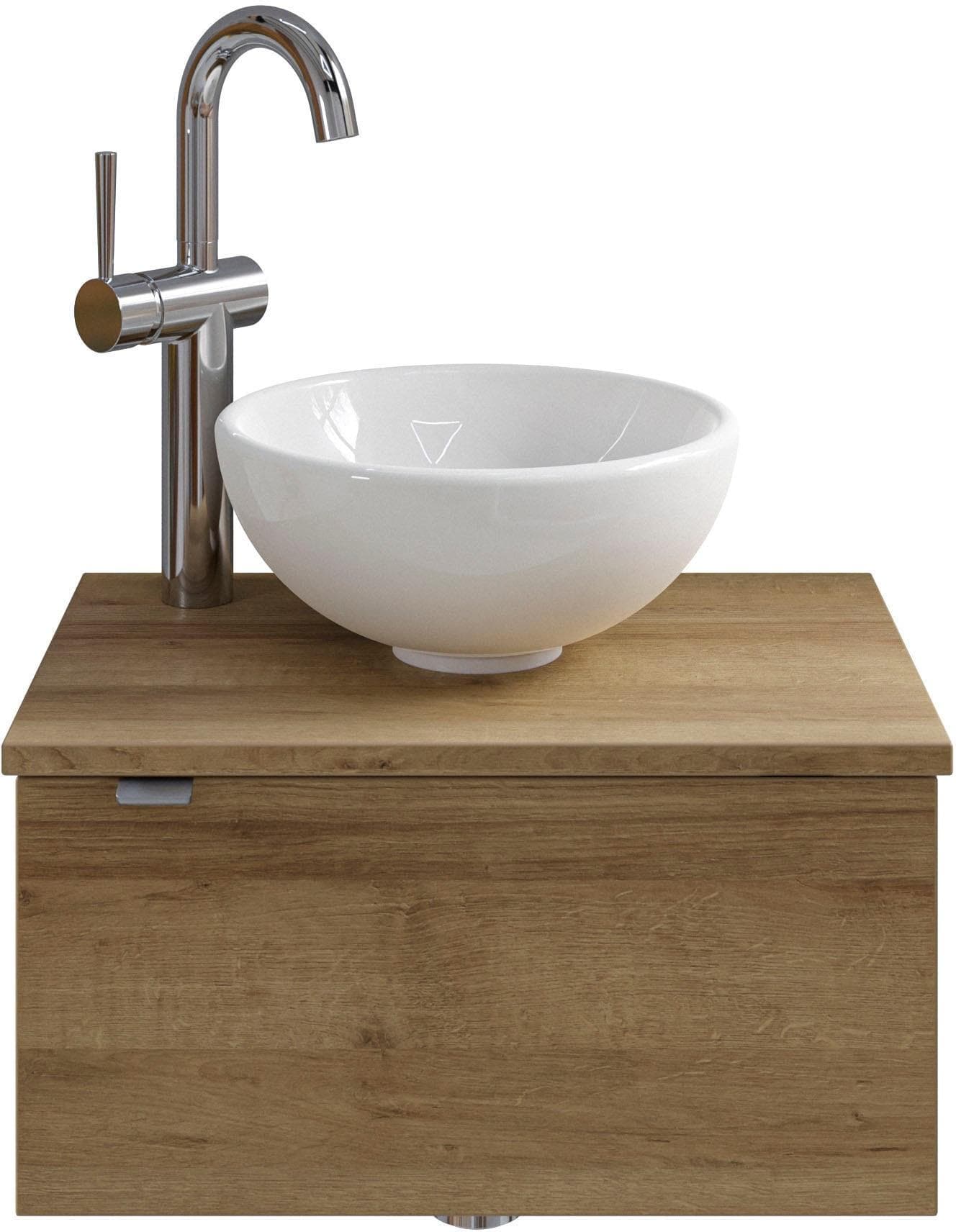 Waschtisch SAPHIR Serie 6915 mit Unterschrank Riviera Eiche