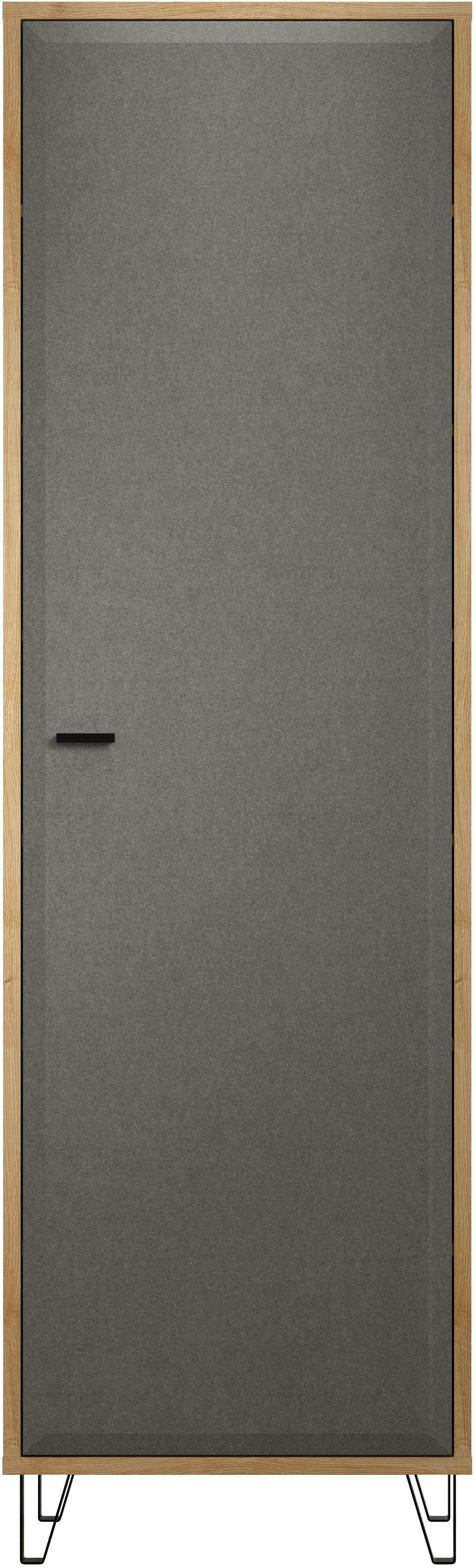 Moderner Garderobenschrank aus Holzwerkstoff, Kunststoff und Metall