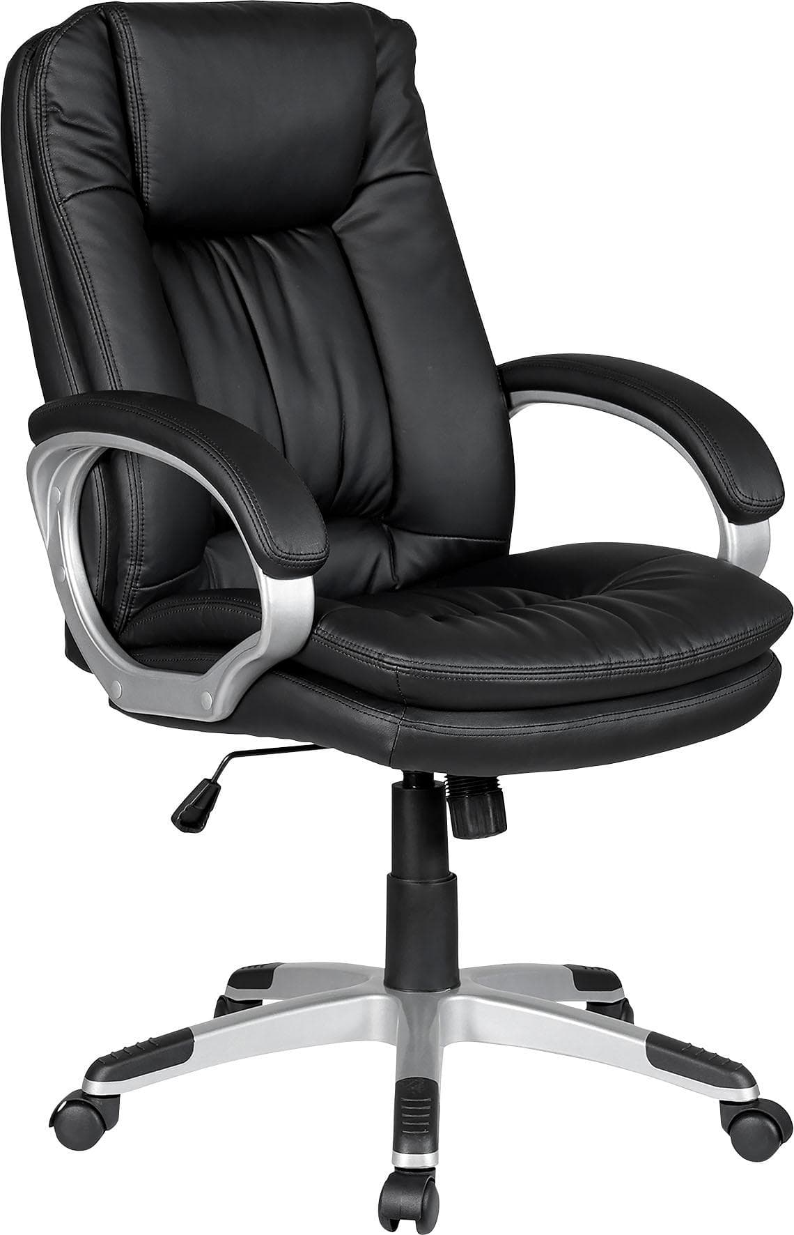 Salesfever Ergonomischer Bürostuhl Schwarz/Silber mit Höhenverstellung