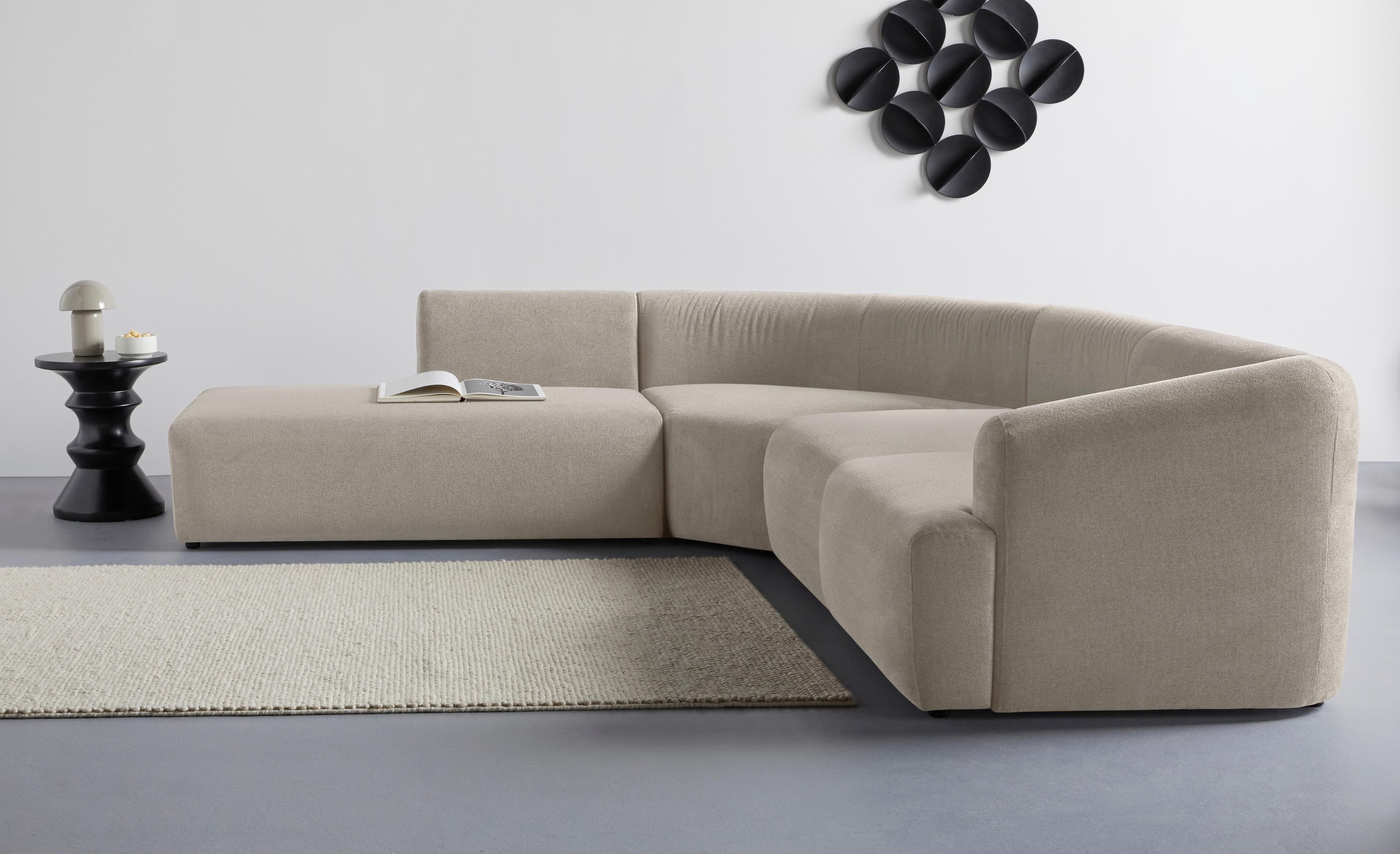 Ecksofa LYZA L-Form links/rechts, Modularsofa XL, 4 Module, 100% Polyester, LeGer Home by Lena Gercke