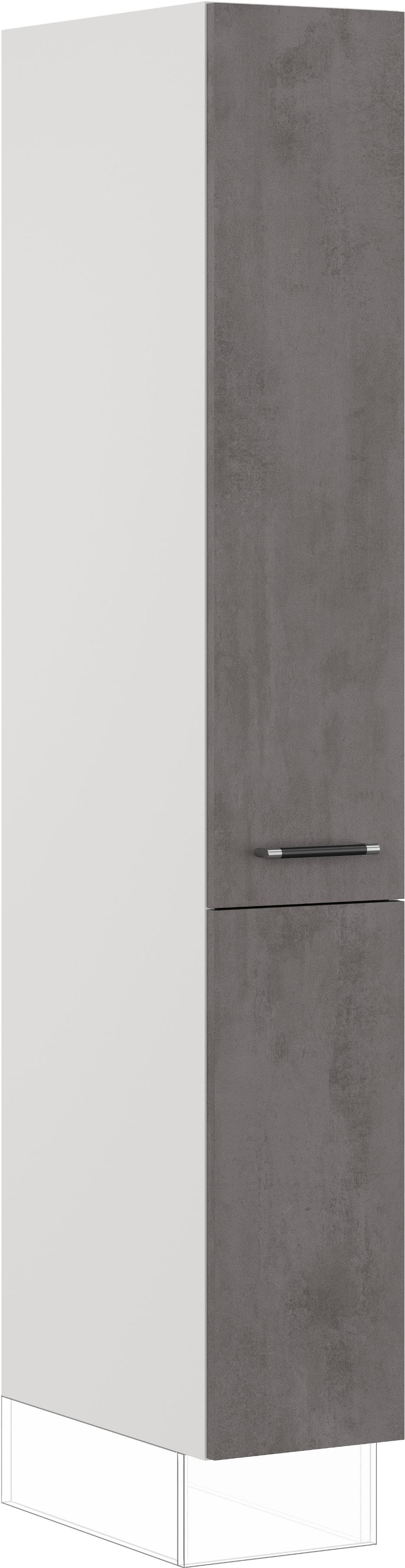 Apothekerschrank IMPULS KÜCHEN Prag Beton-Optik Schiefer Dunkelgrau