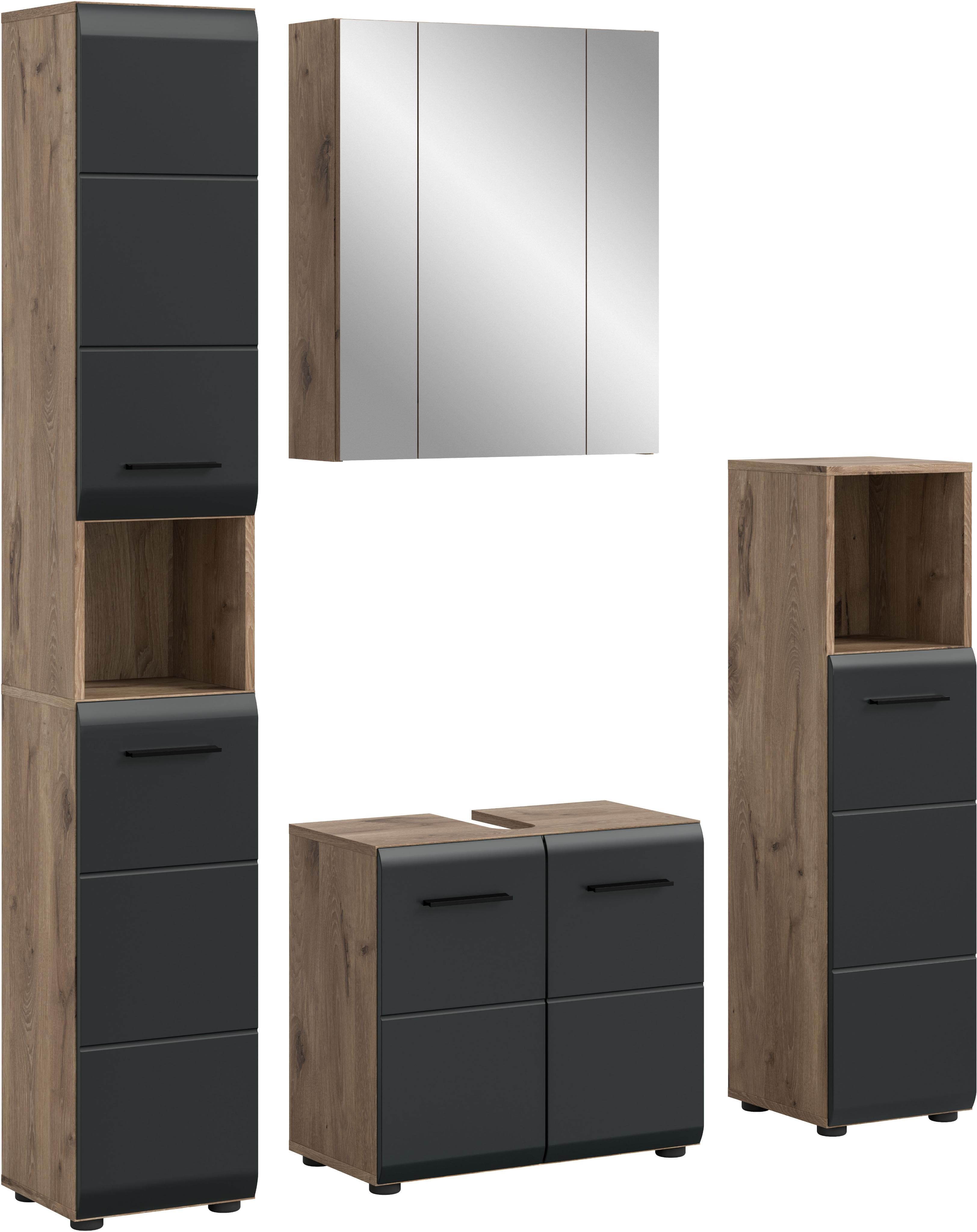 Badezimmer-Set INOSIGN Nox Oak NB/Schwarz Matt