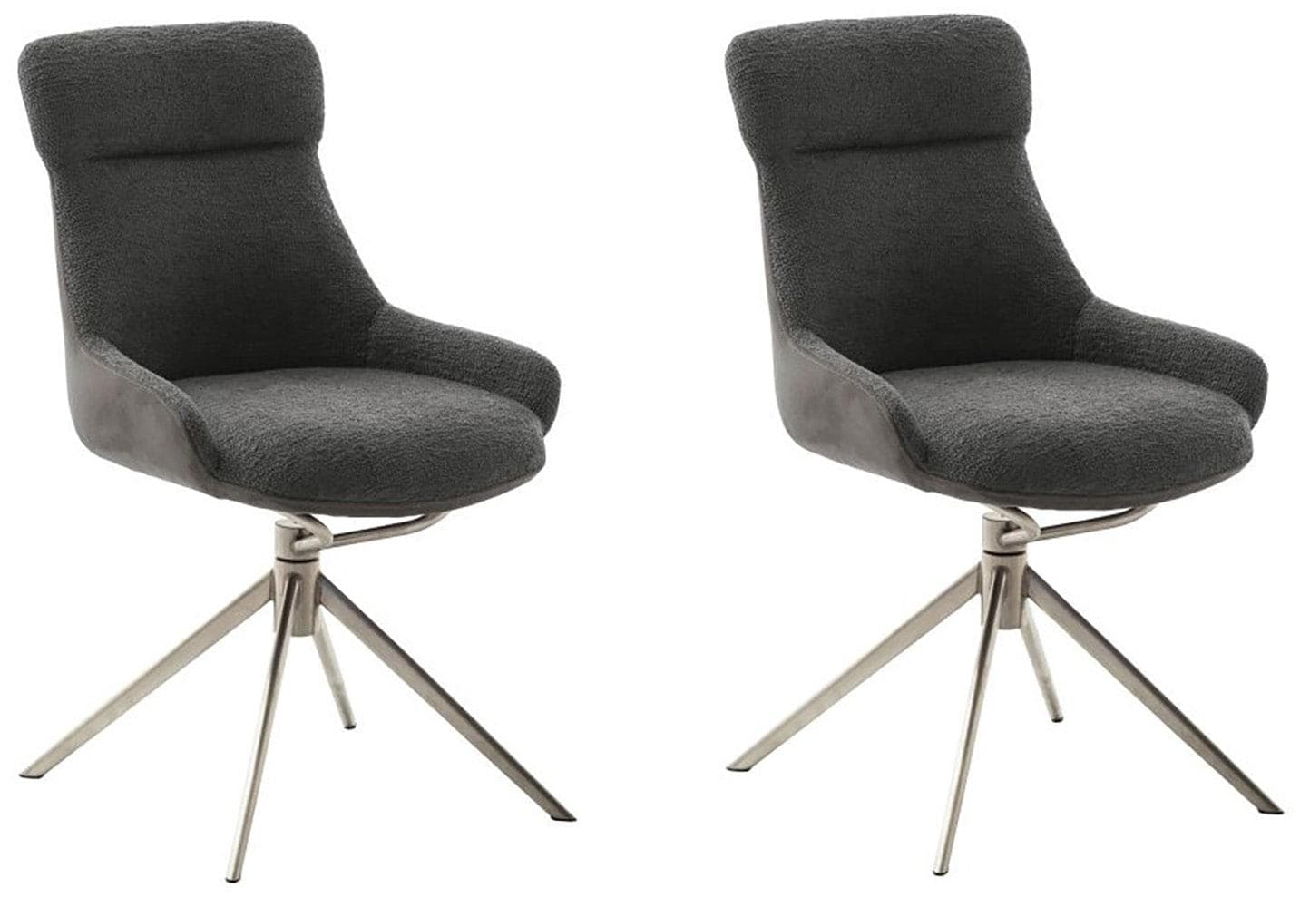 Esszimmerstuhl MCA FURNITURE "PELION" Anthrazit Polyester 2er-Set