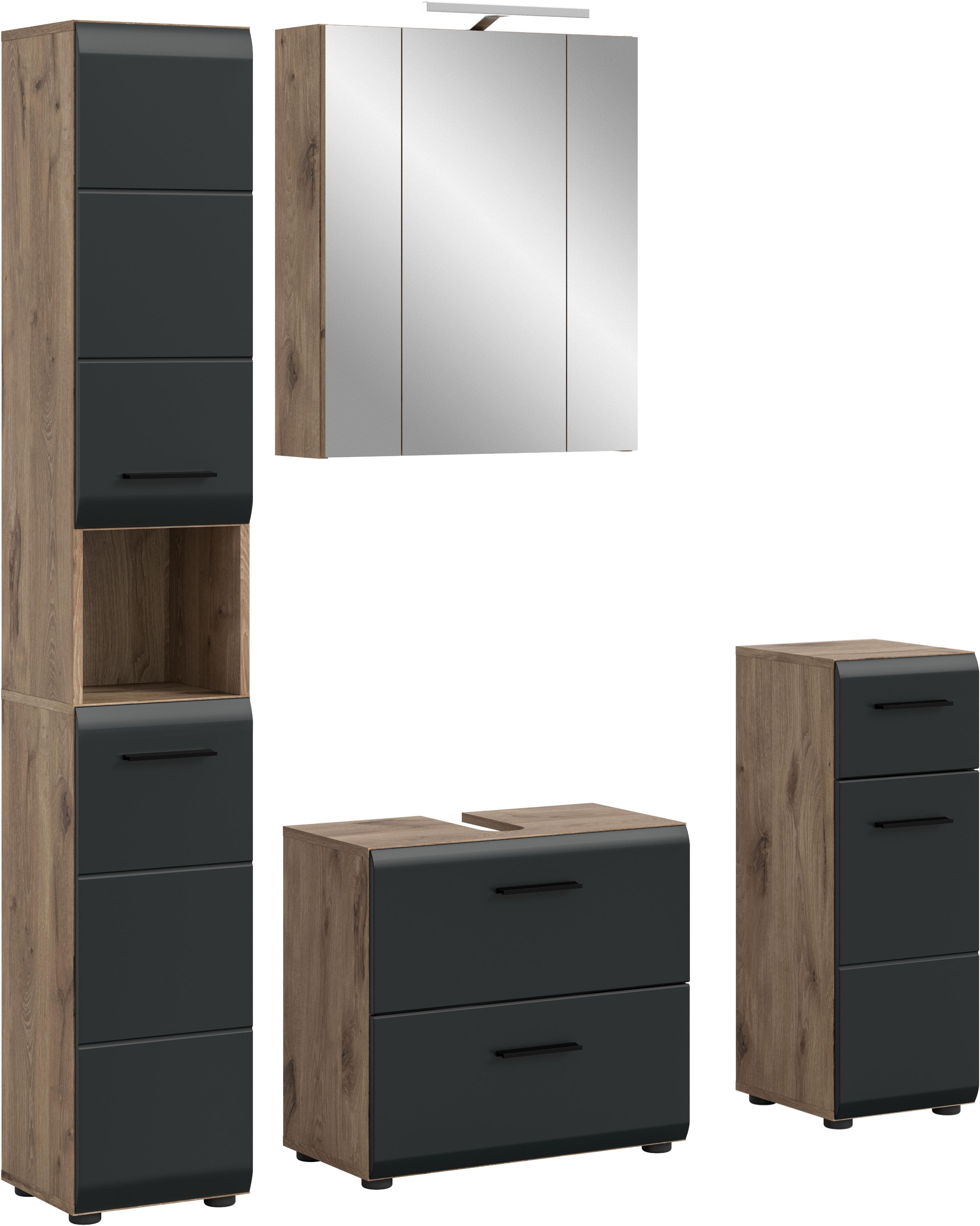 Badezimmer-Set INOSIGN Nox Oak NB Schwarz Matt