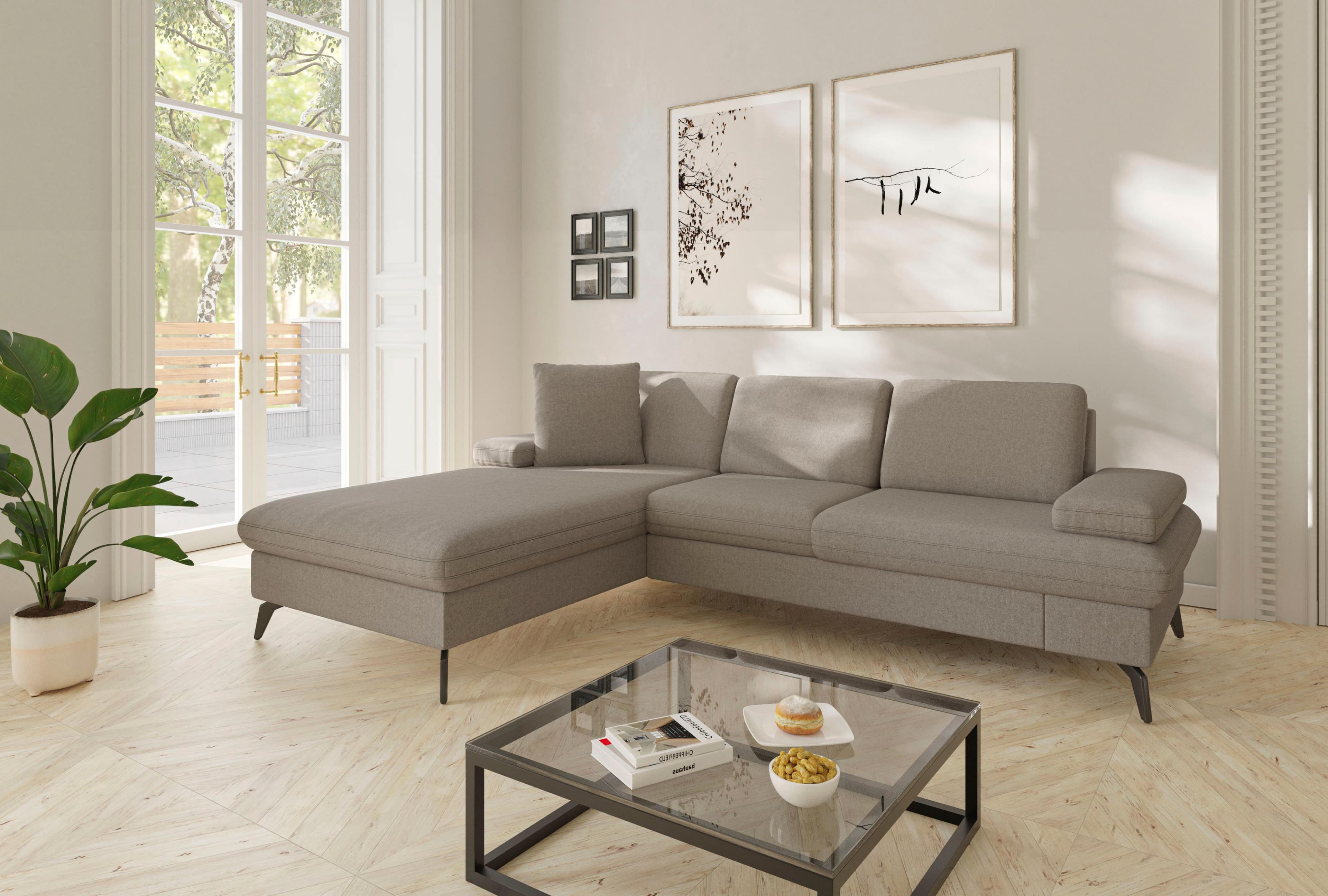 Ecksofa mit Schlaffunktion und Armteilverstellung