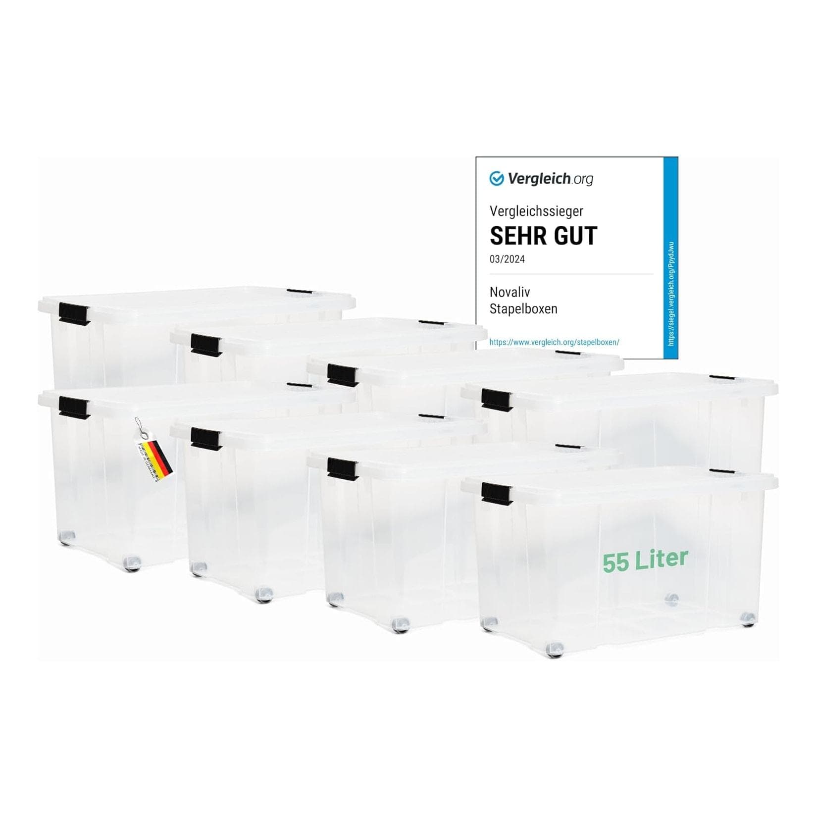 Novaliv Aufbewahrungsboxen Kunststoff - Robust & Stapelbar