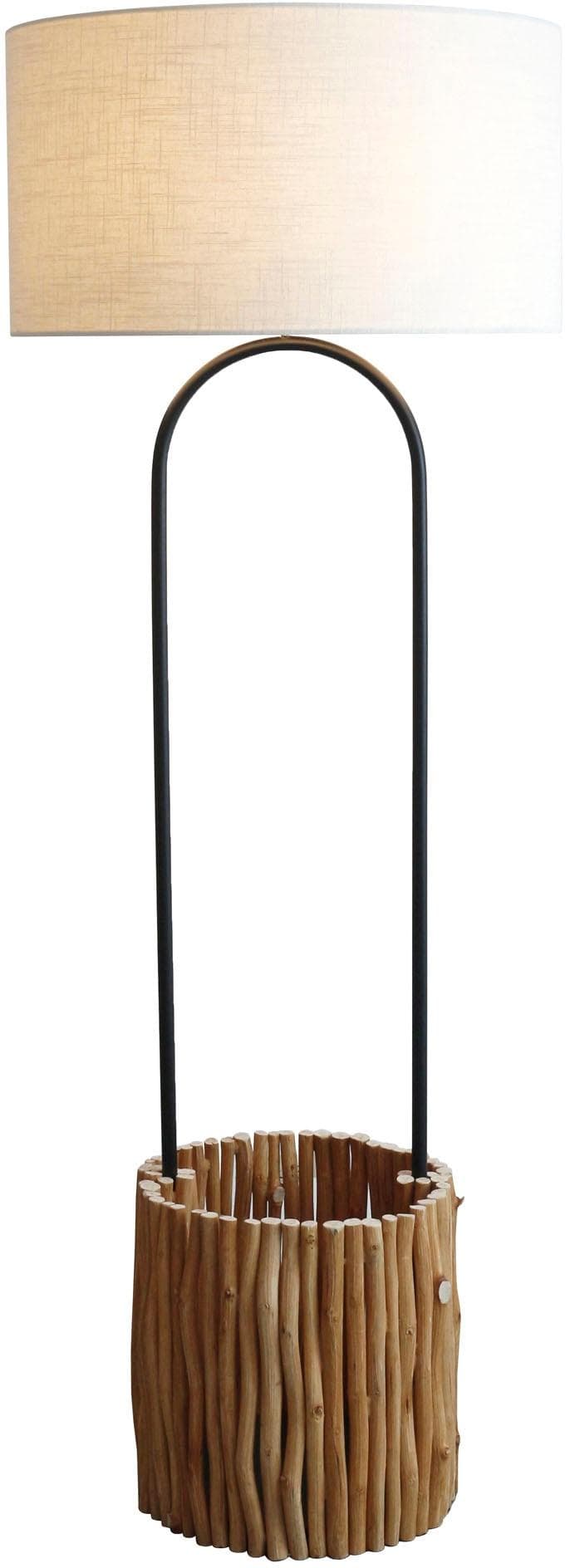 SALESFEVER Stehlampe "Branches" Beige mit Pflanzkorb