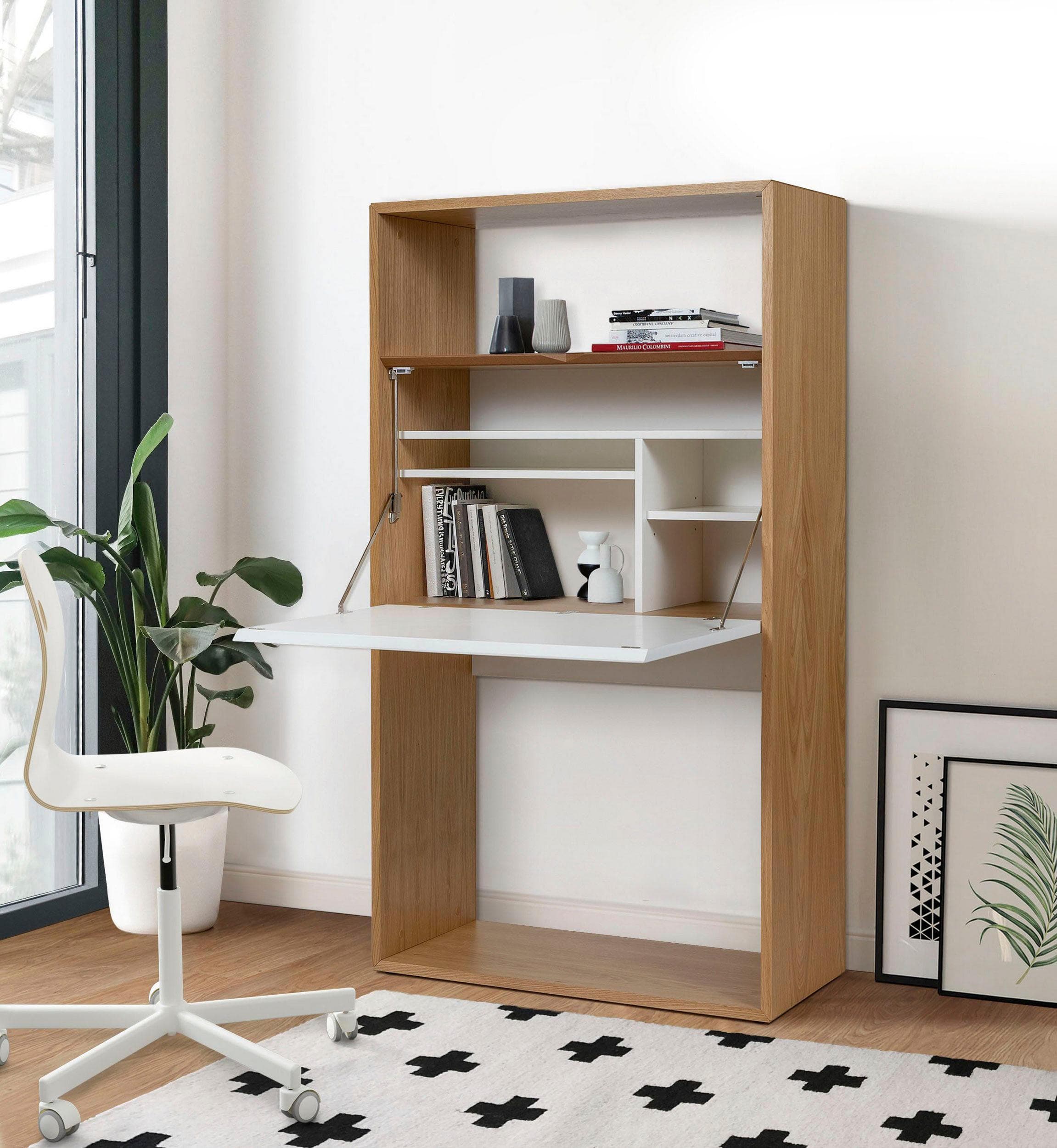 Wandsekretär WOODMAN Loma Weiß Skandinavisches Design