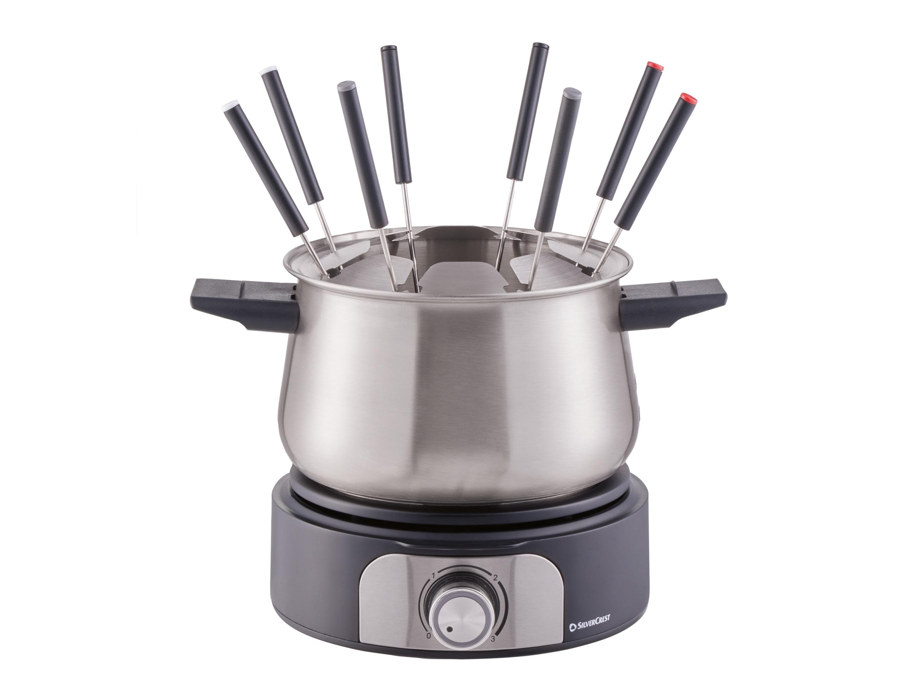 SILVERCREST® Elektrisches Fondue mit 8 Edelstahl-Fonduegabeln
