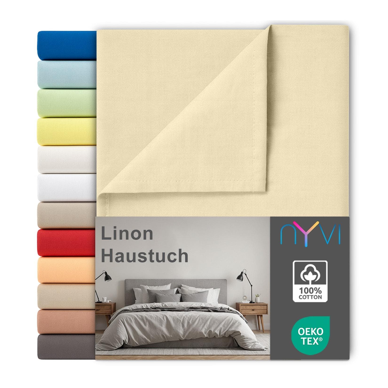NYVI Linon Deluxe Bettlaken Creme 240x260 cm
