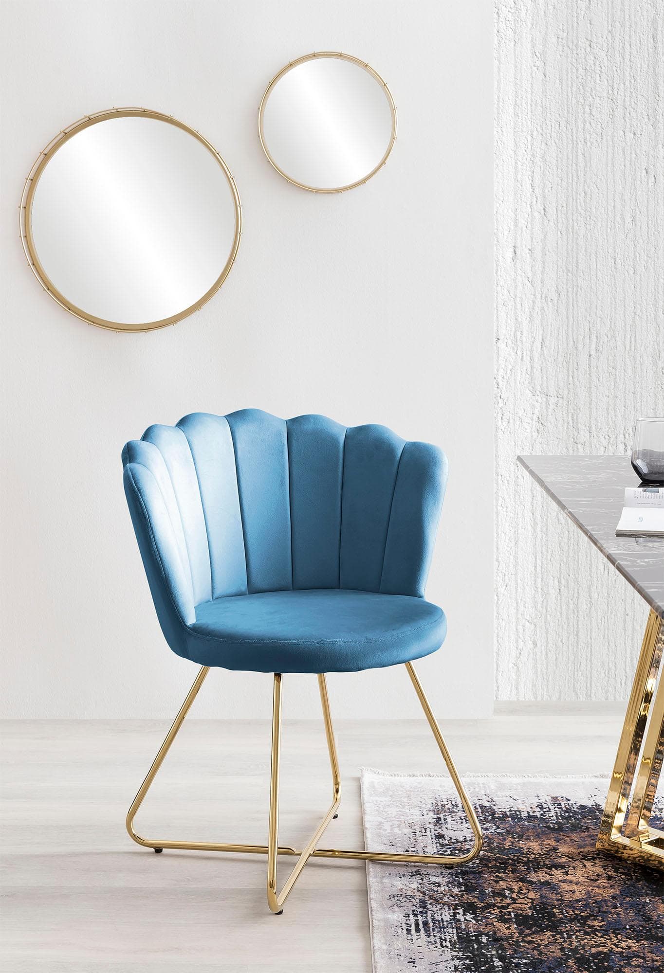 Polsterstuhl SALESFEVER Muschel-Design Blau