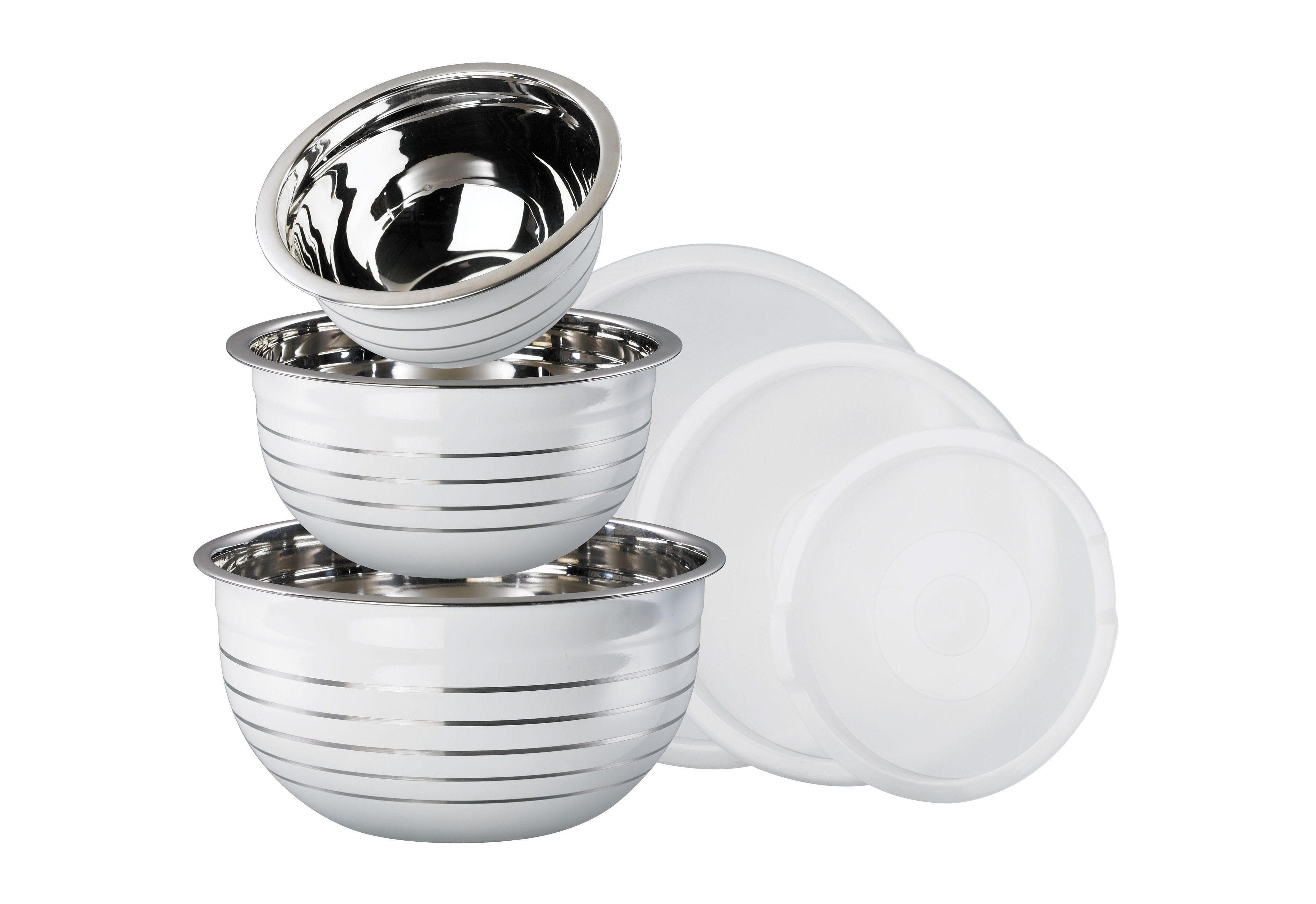 KING Schüssel-Set 6-teilig Silber Edelstahl mit Deckel