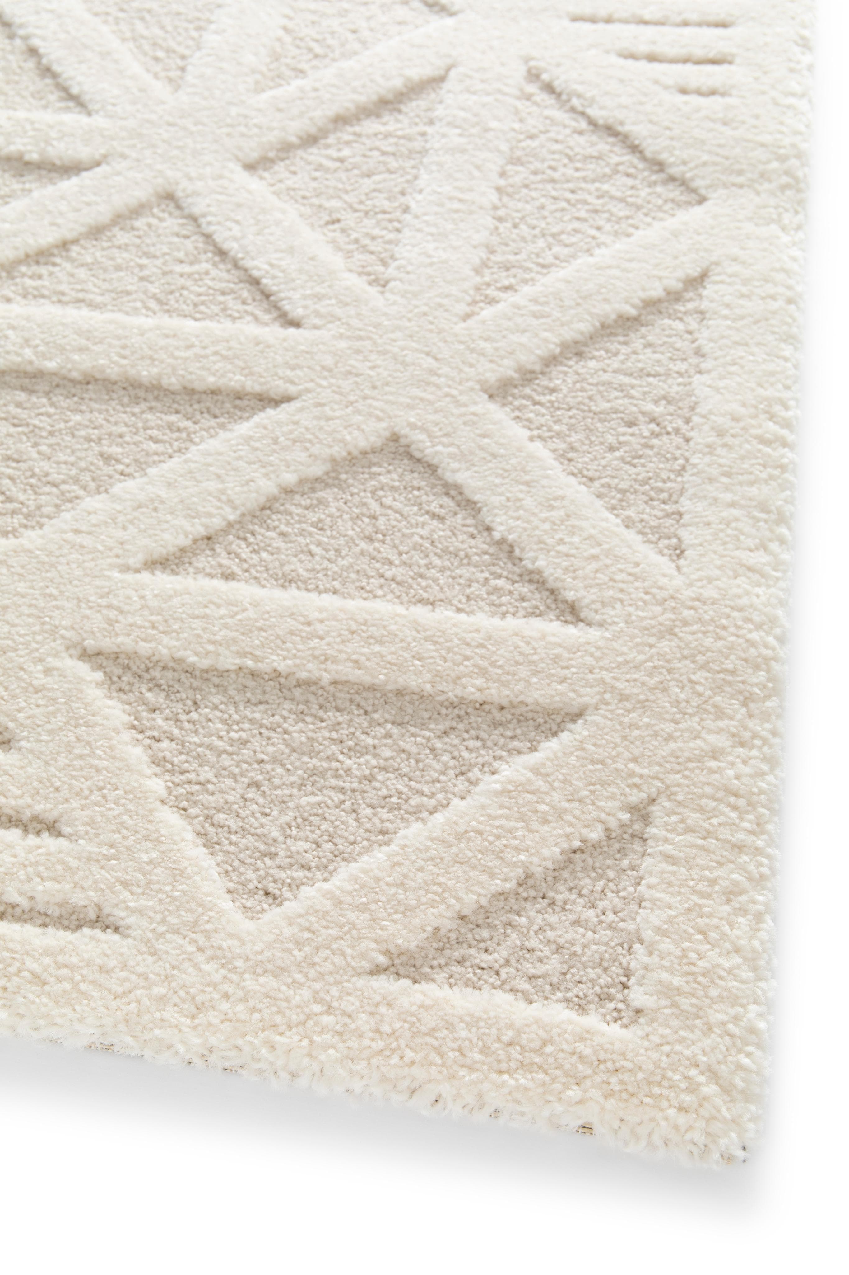 Teppich COSMO Geo Beige Modernes Design Hoch-Tief Effekt