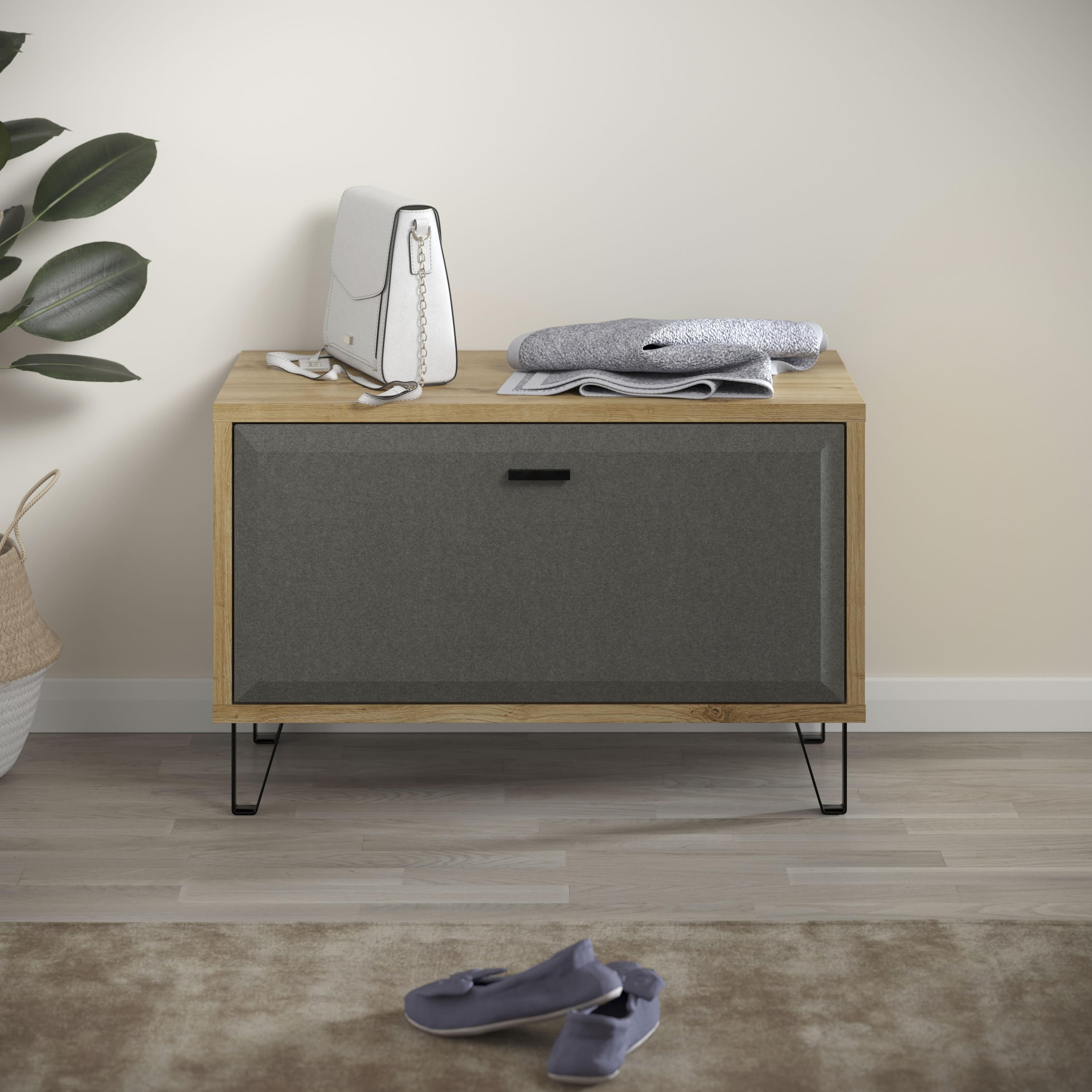 Sitzbank PLACES OF STYLE Belva Grau Eiche